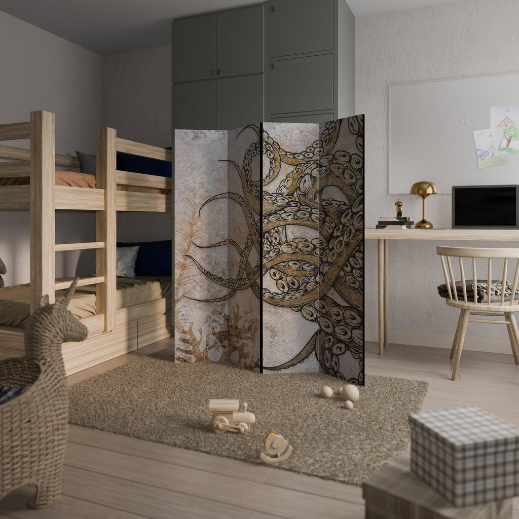 Paravent décoratif à 4 panneaux ÉCHOS D'ATLANTIS
