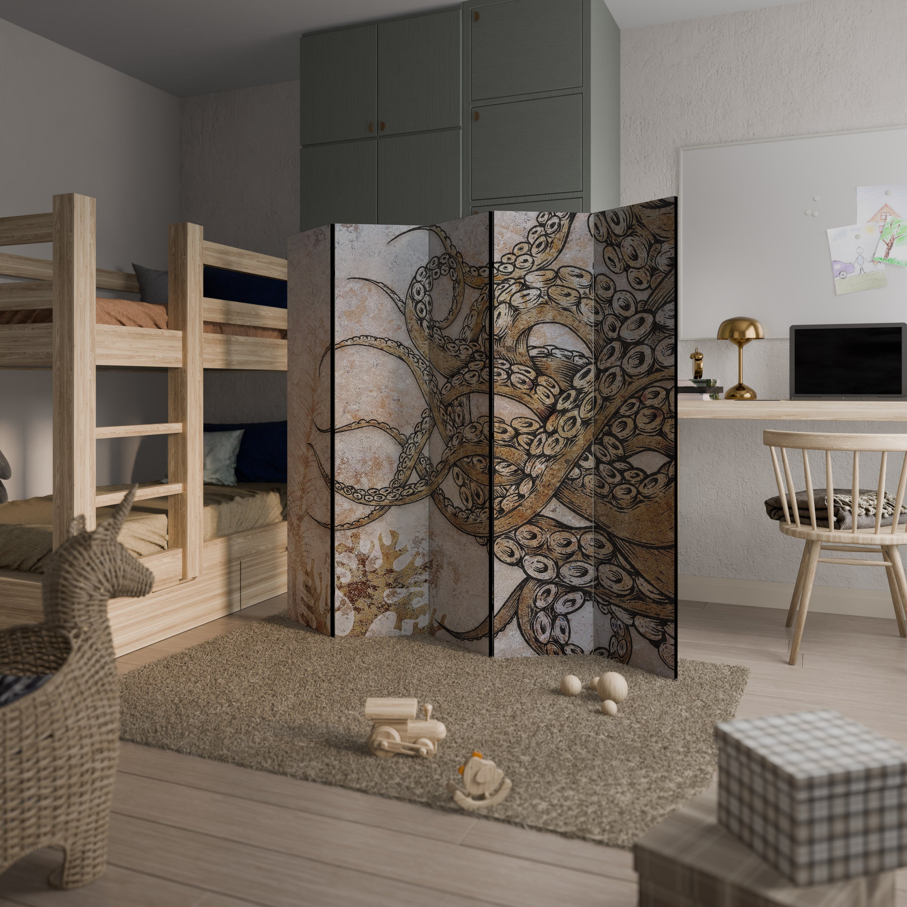 Paravent décoratif à 5 panneaux ECHOES OF ATLANTIS