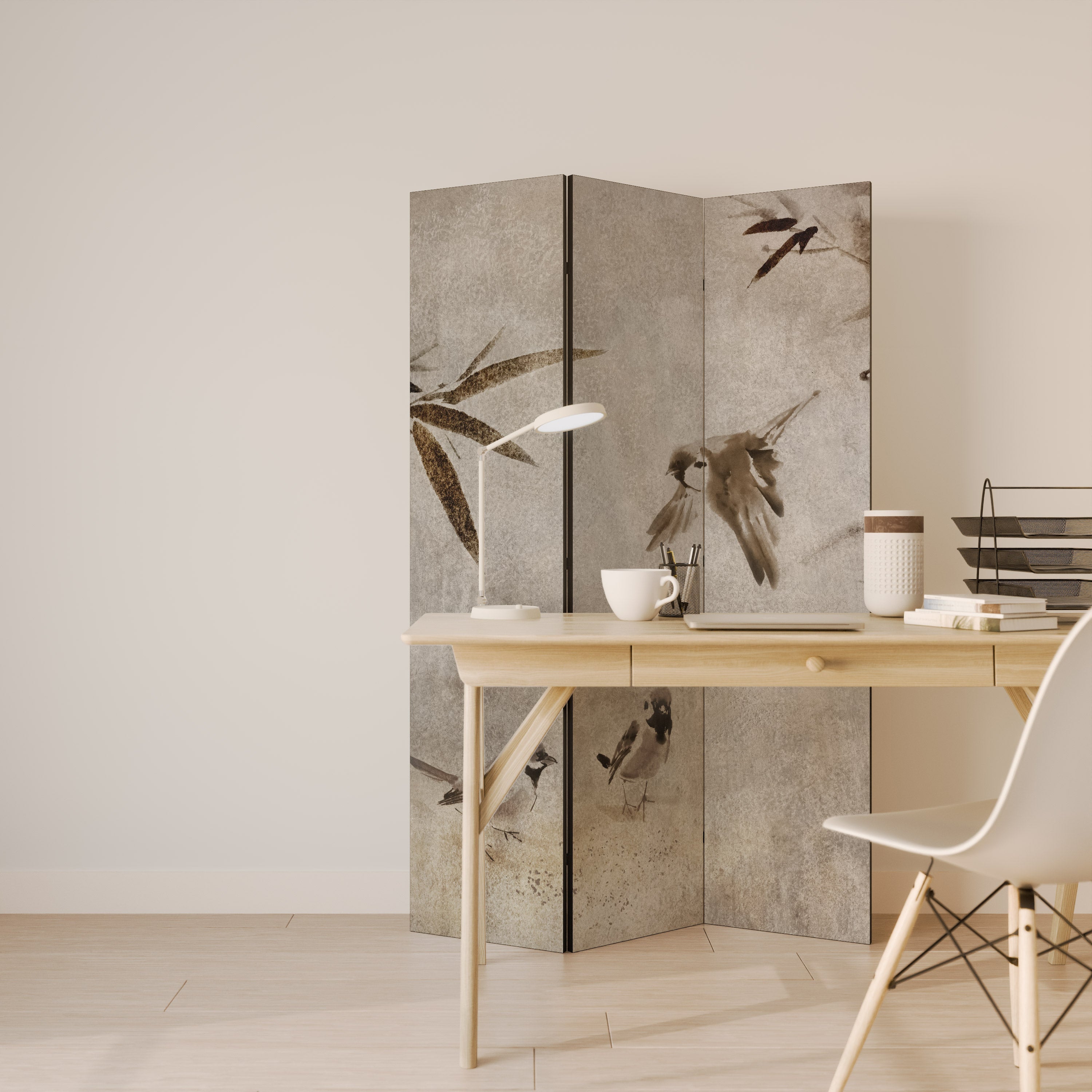 Paravent décoratif à 3 panneaux SPARROW BLISS