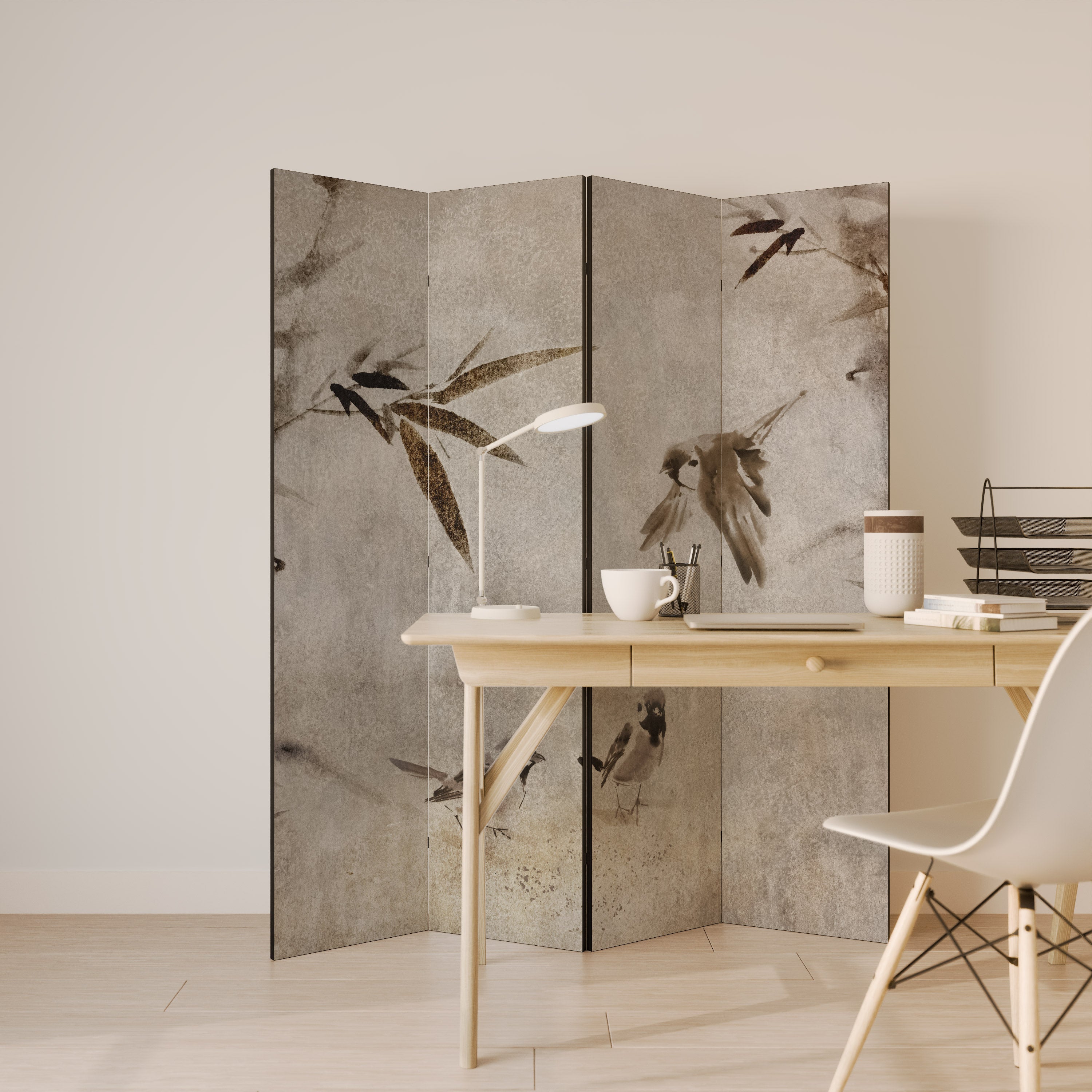 Paravent décoratif à 4 panneaux SPARROW BLISS