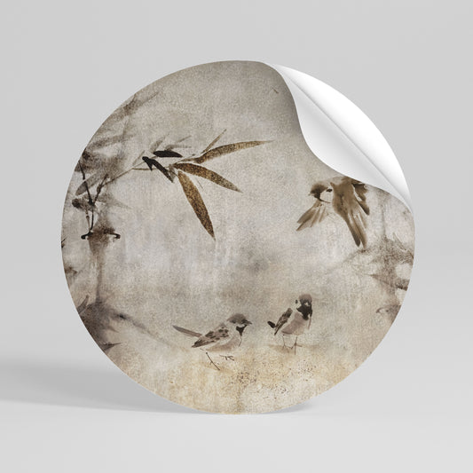 SPARROW BLISS Peel and Stick Round Sticker