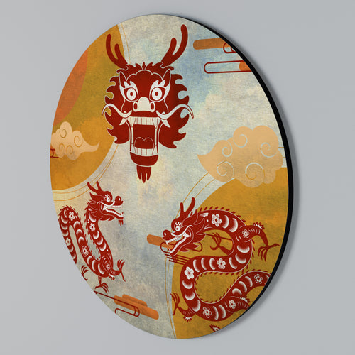 MYSTICAL DRAGON Round Wall Art