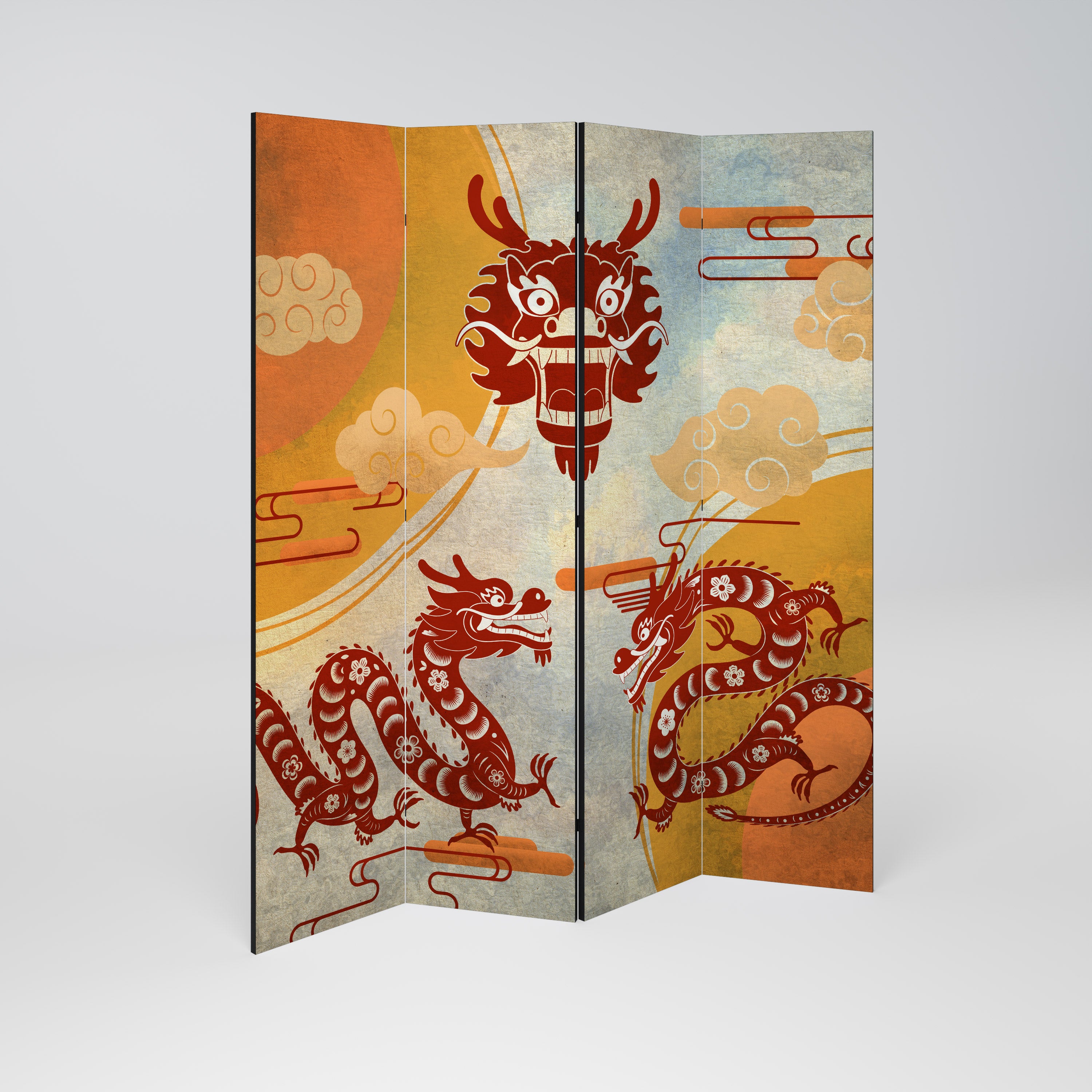 MYSTICAL DRAGON 4-Panel Room Divider