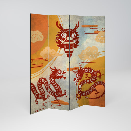 MYSTICAL DRAGON 4-Panel Room Divider