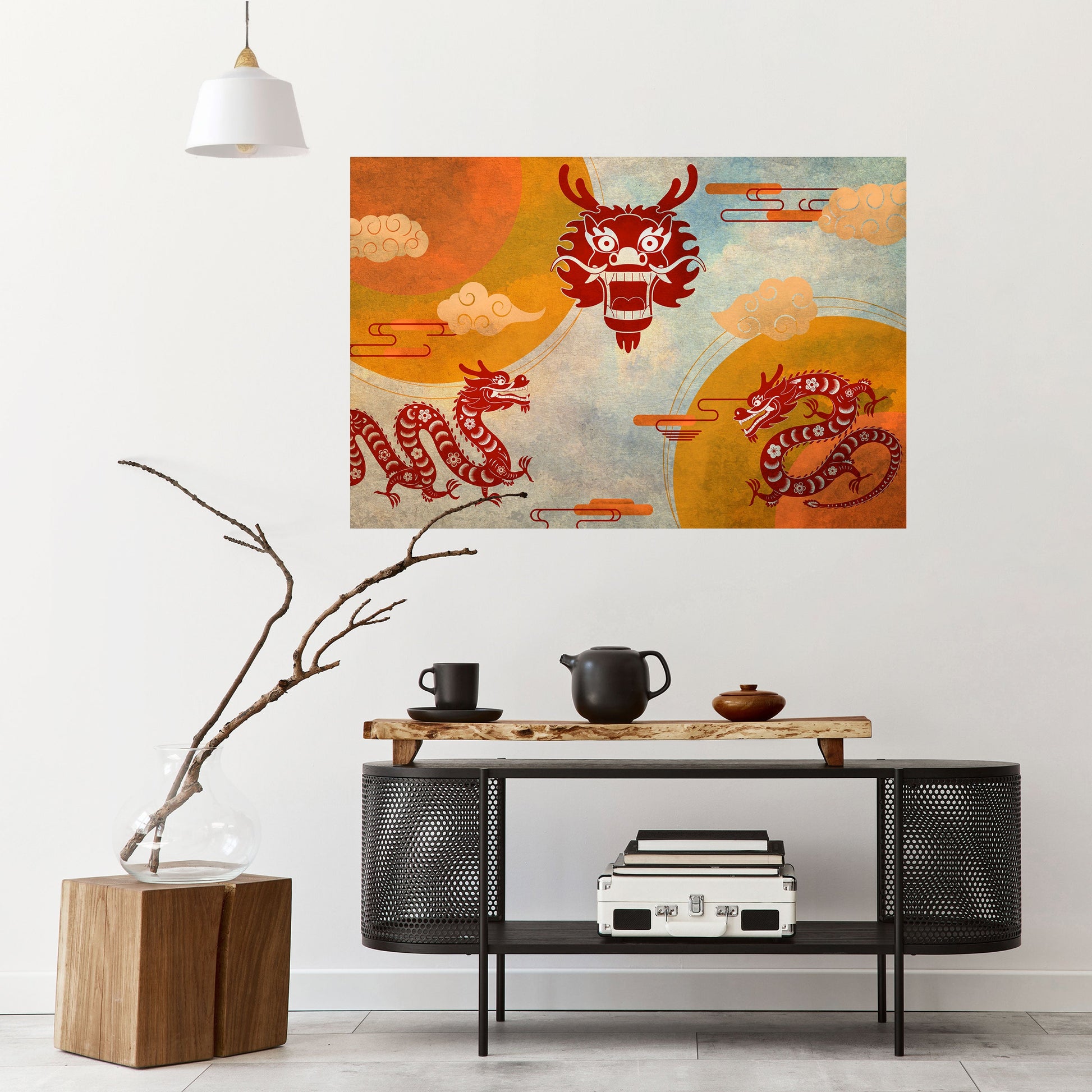 Affiche horizontale autocollante DRAGON MYSTIQUE