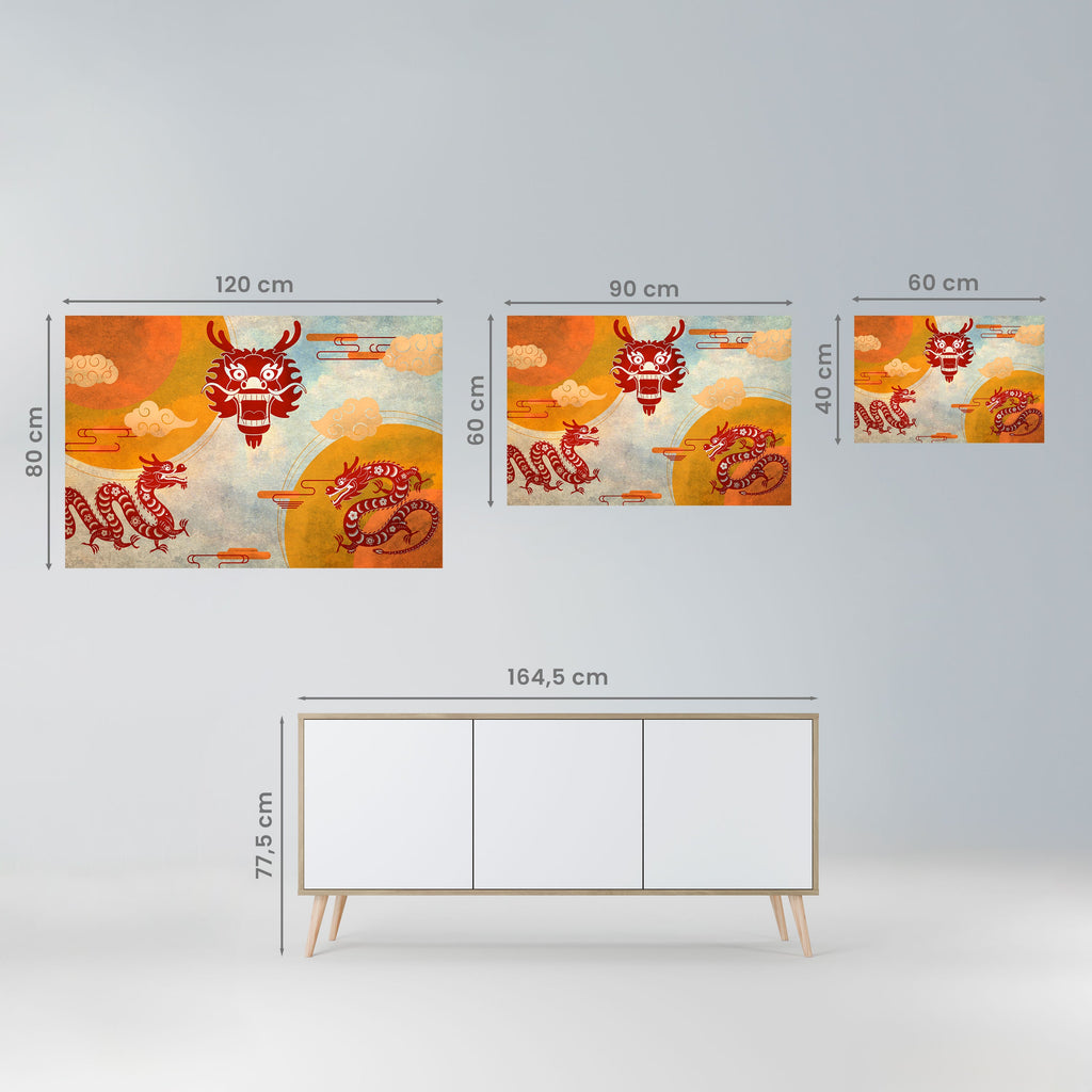 Affiche horizontale autocollante DRAGON MYSTIQUE