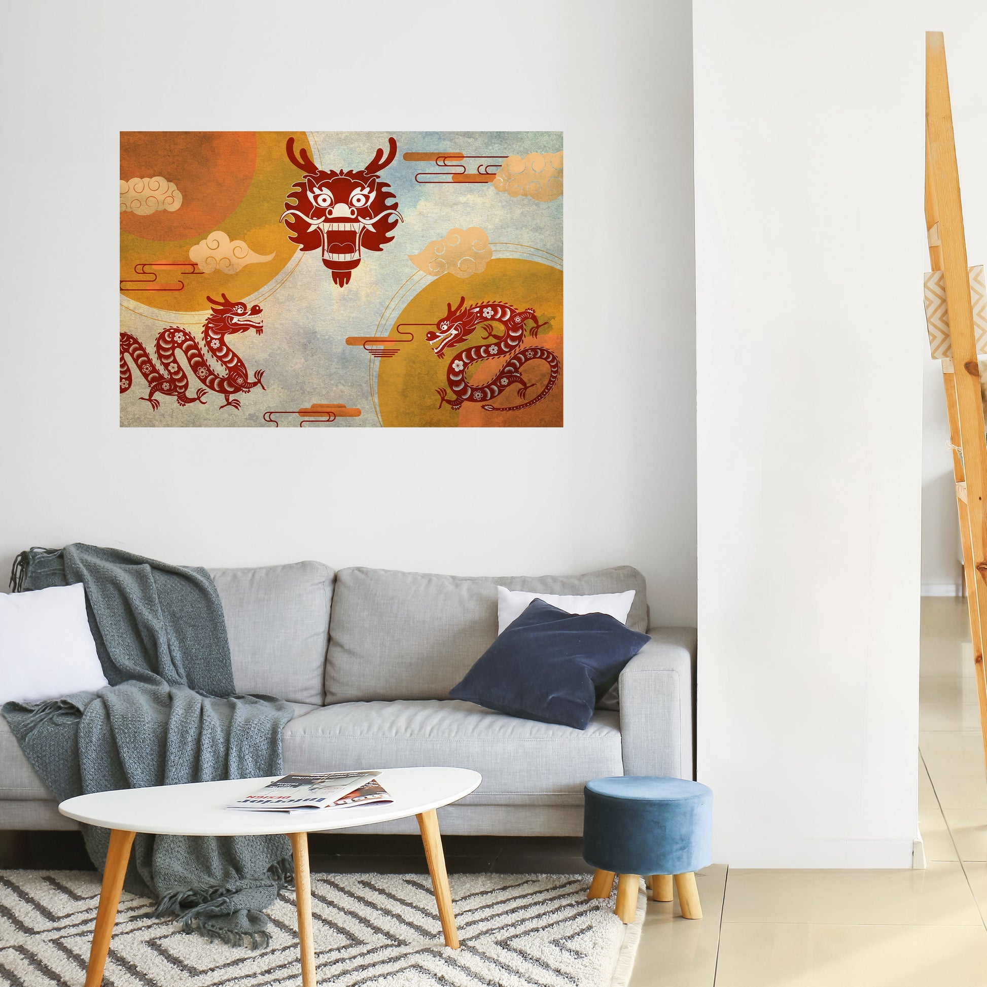 Affiche horizontale autocollante DRAGON MYSTIQUE
