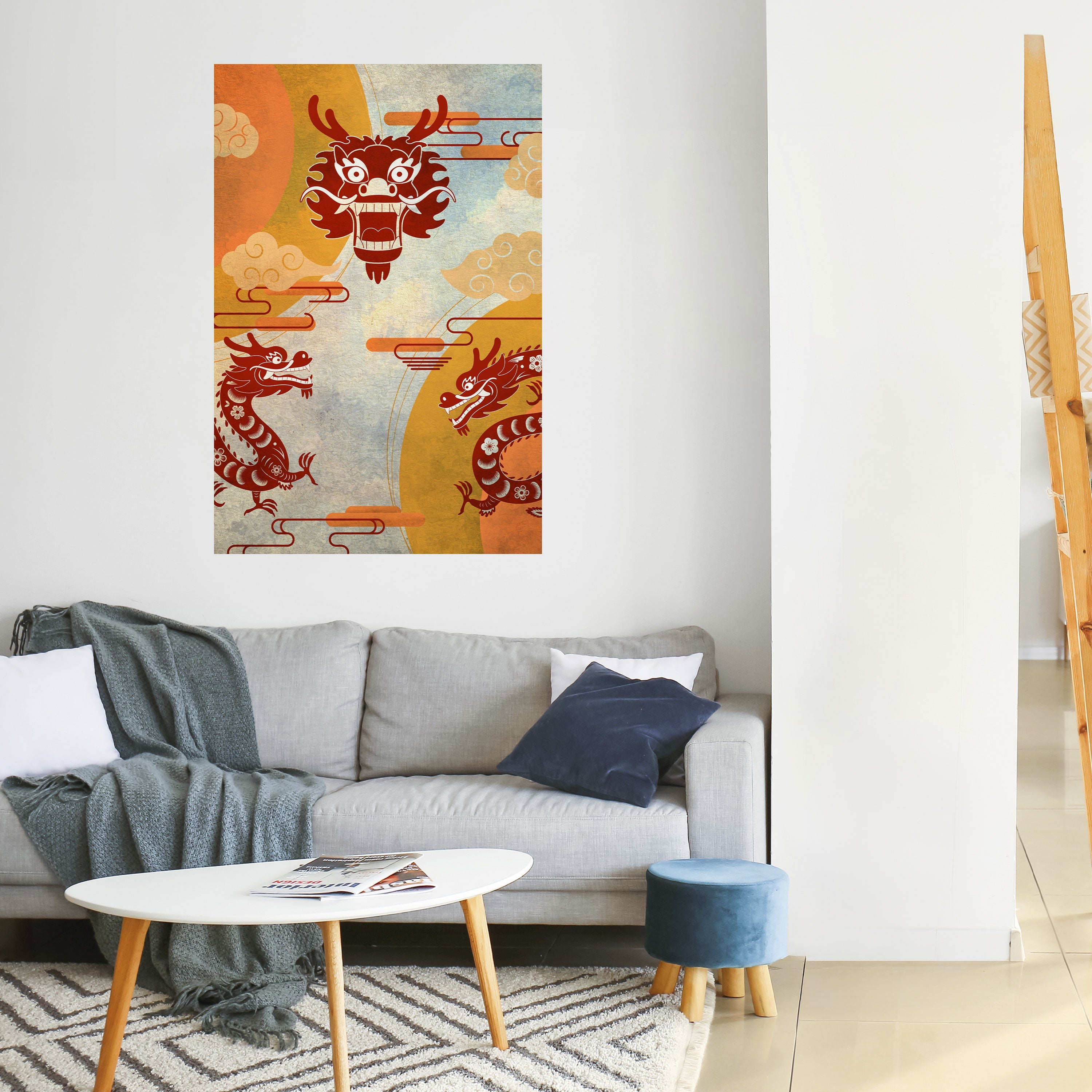 Affiche verticale autocollante DRAGON MYSTIQUE