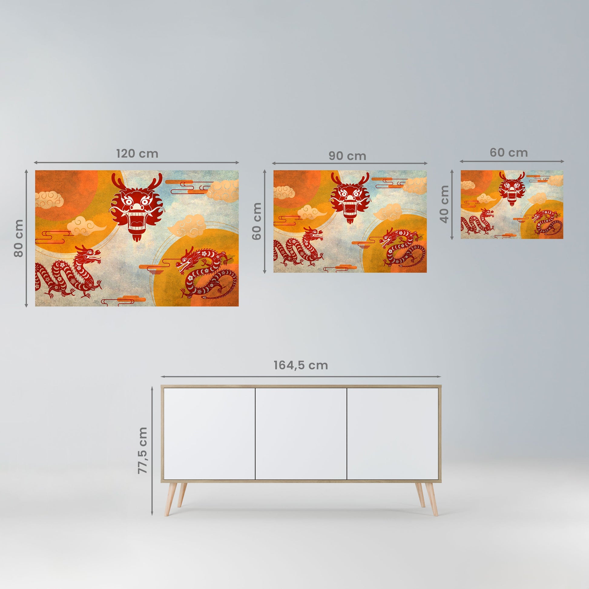 Affiche horizontale autocollante DRAGON MYSTIQUE