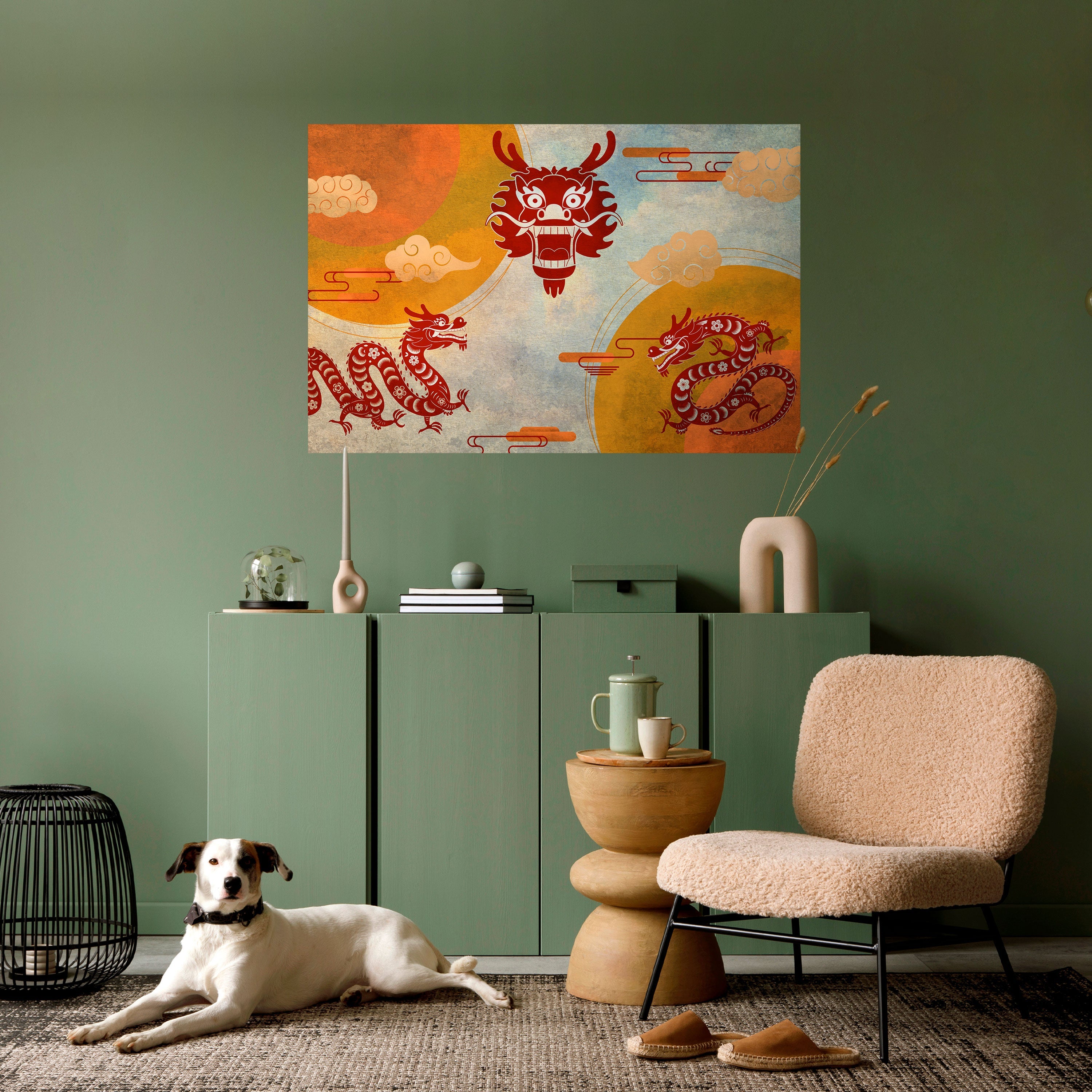 Affiche horizontale autocollante DRAGON MYSTIQUE