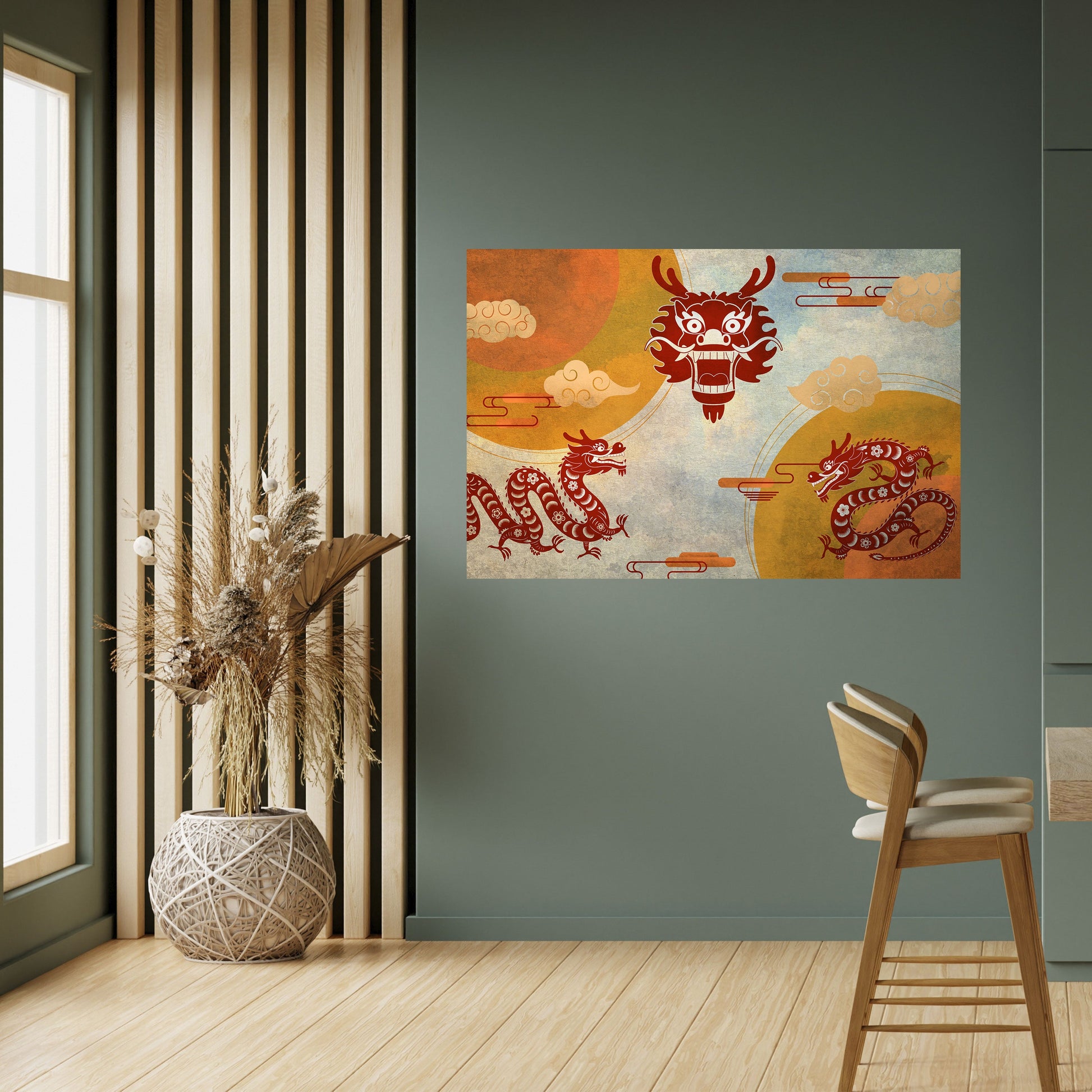 Affiche horizontale autocollante DRAGON MYSTIQUE