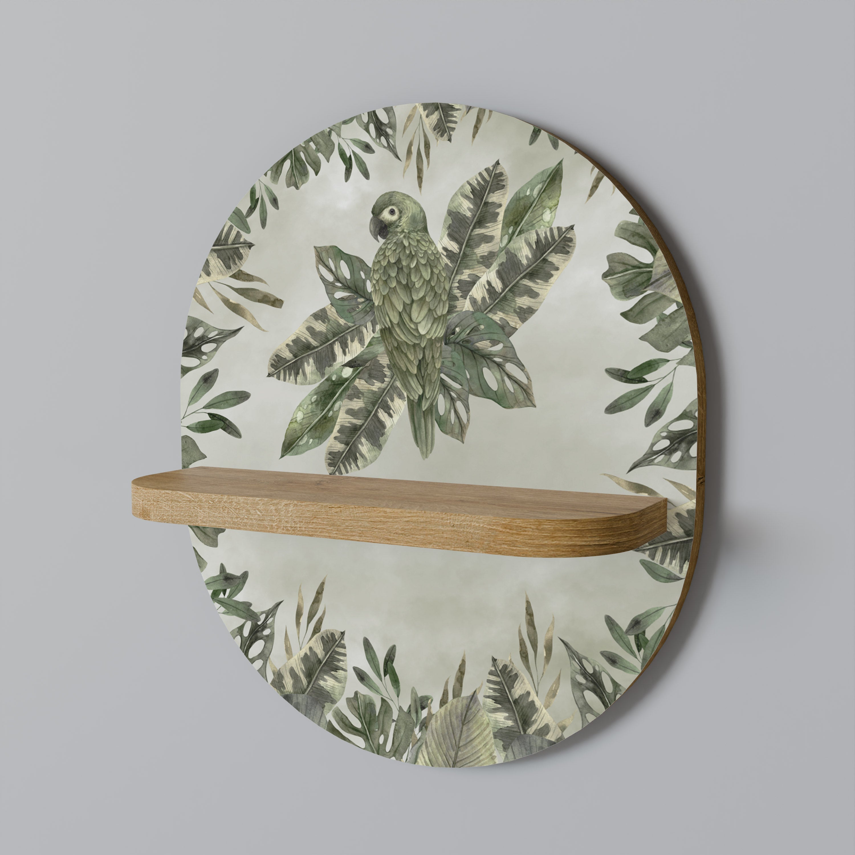 Étagère d'art ovale VERDANT ARINI effet chêne