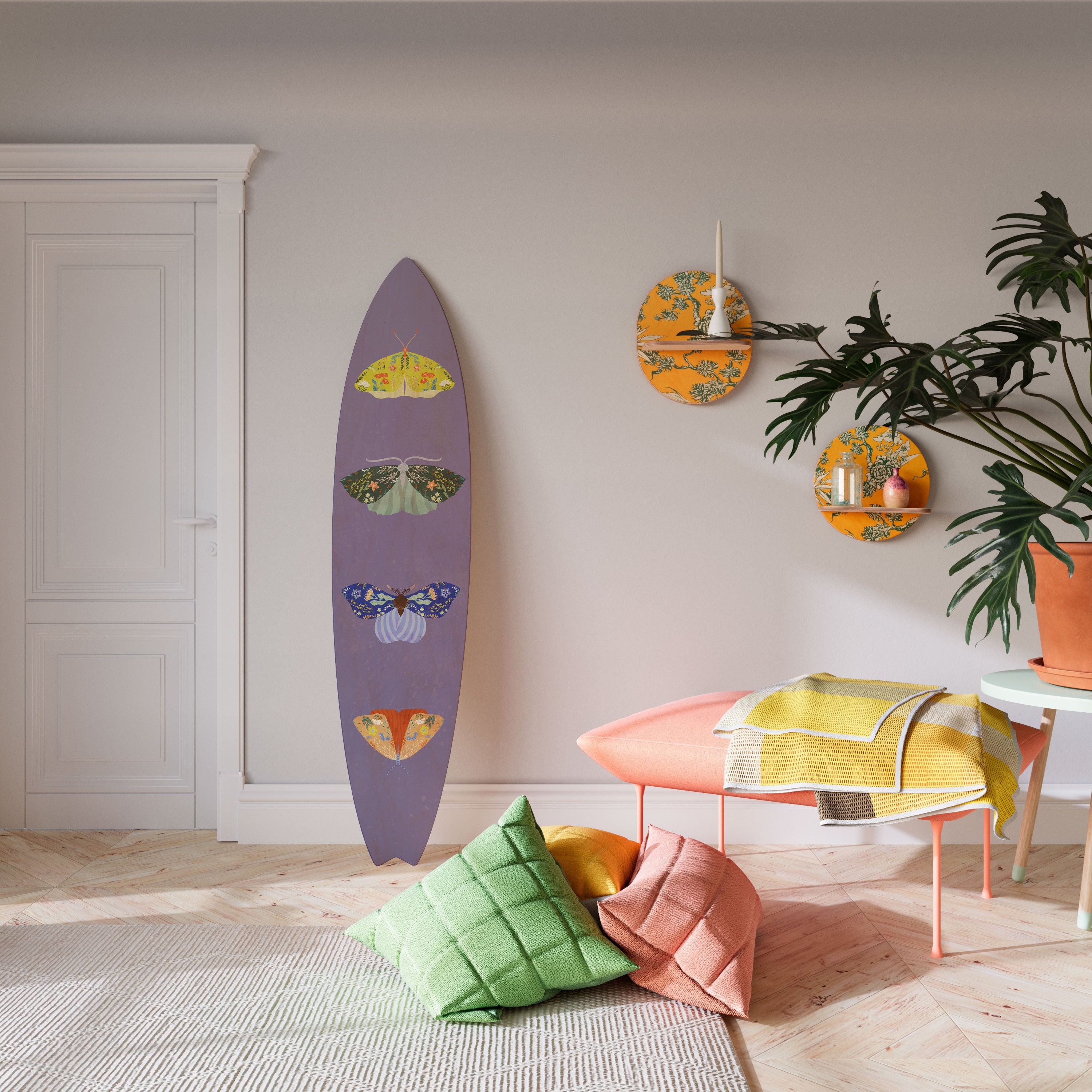 MOTH INTO THE FLAME Surfboard Decorative Panel