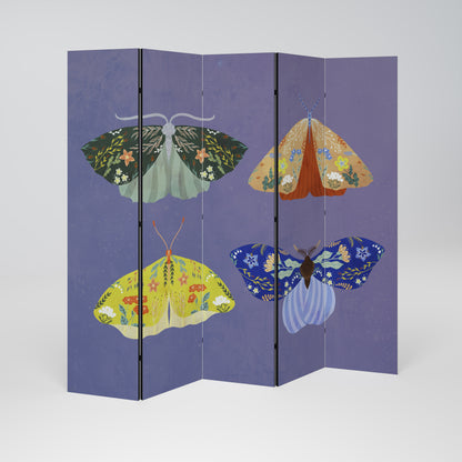 MOTH INTO THE FLAME 5-Panel Room Divider