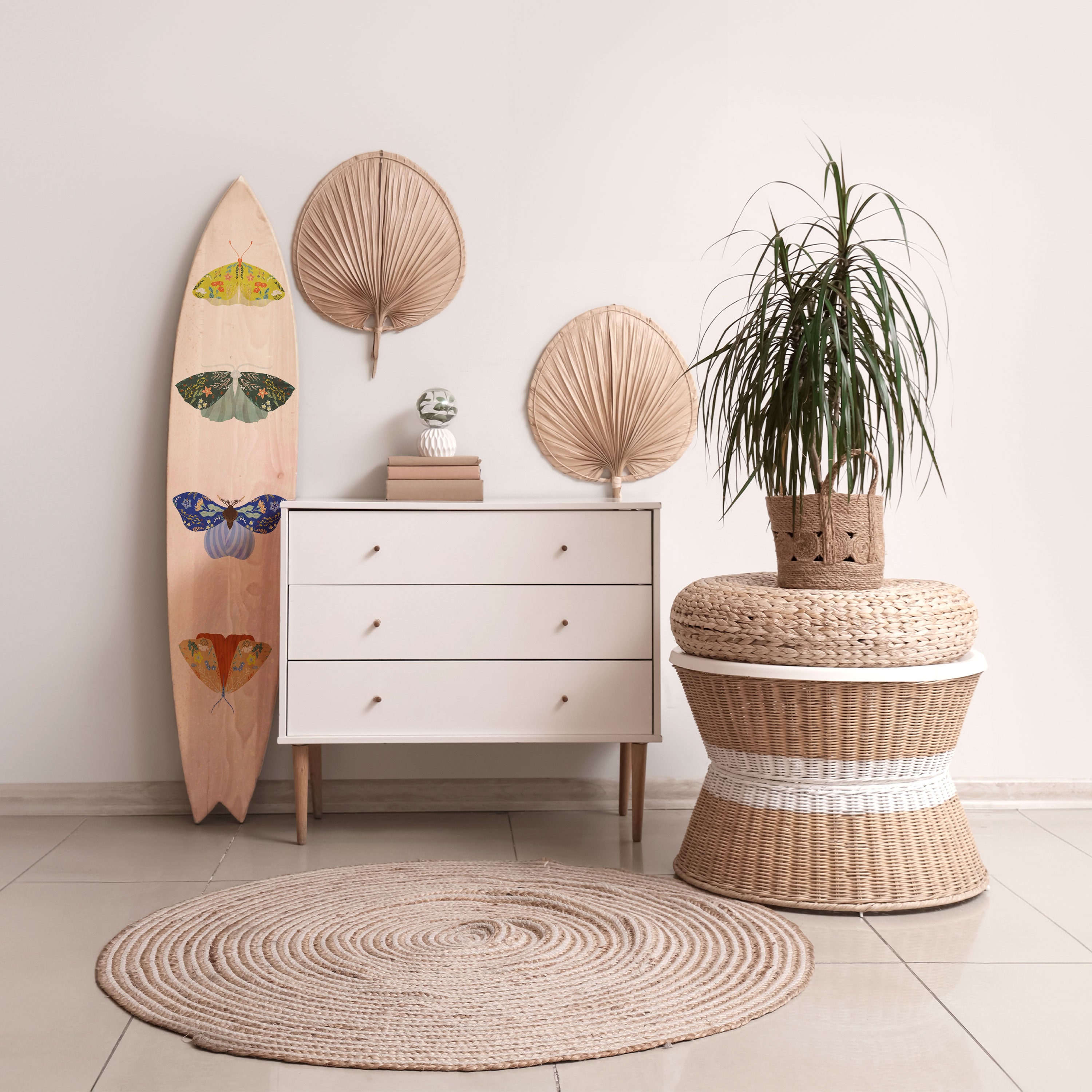MOTH INTO THE LIGHT Surfboard Decorative Panel