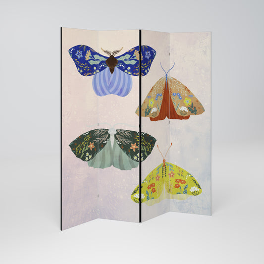 MOTH INTO THE LIGHT 4-Panel Room Divider