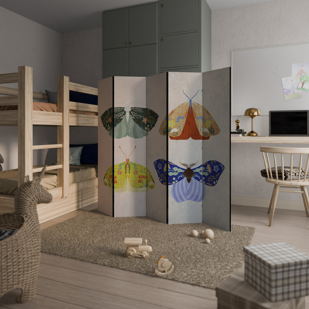 MOTH INTO THE LIGHT 5-Panel Room Divider