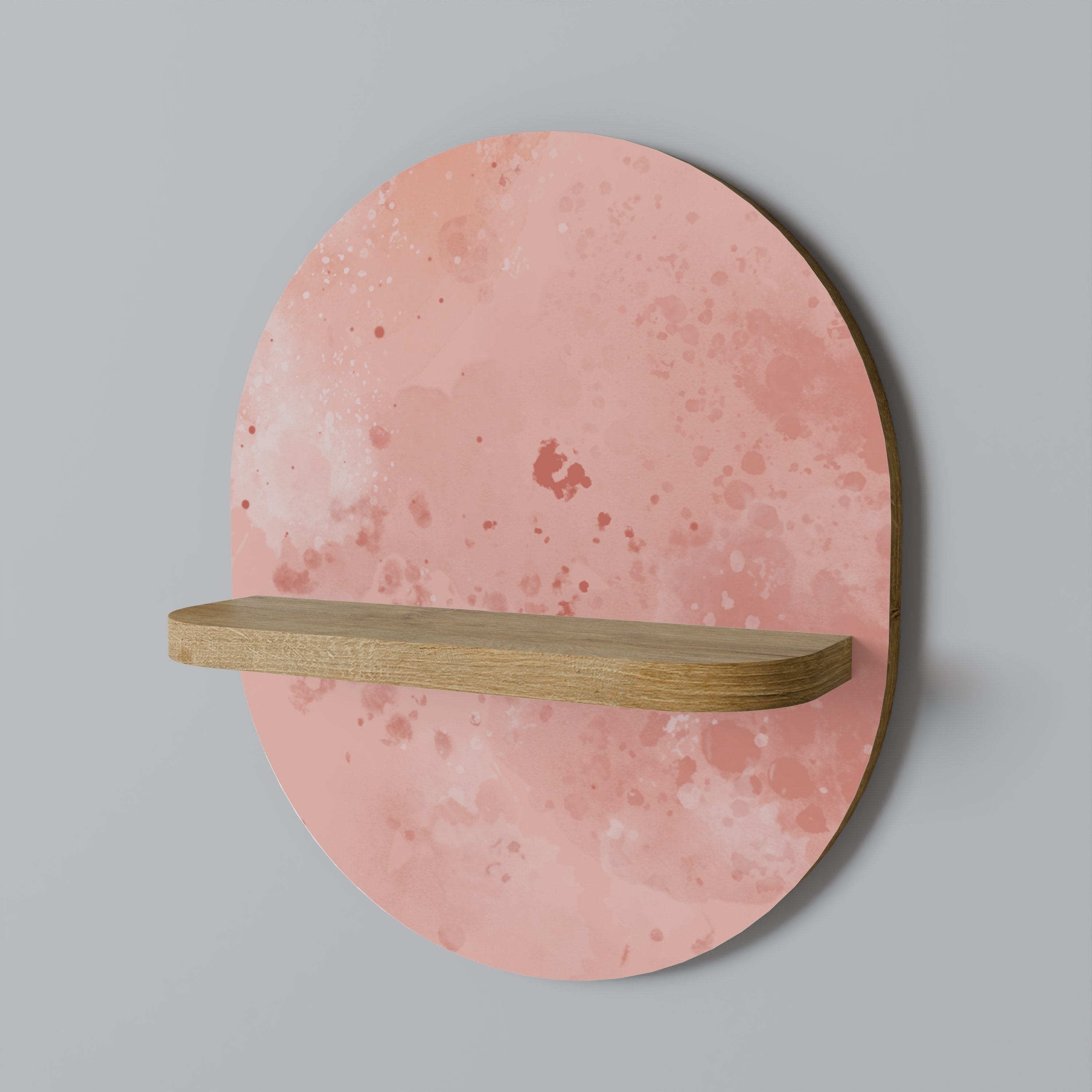 Étagère d'art ovale CRANE DANCE effet chêne