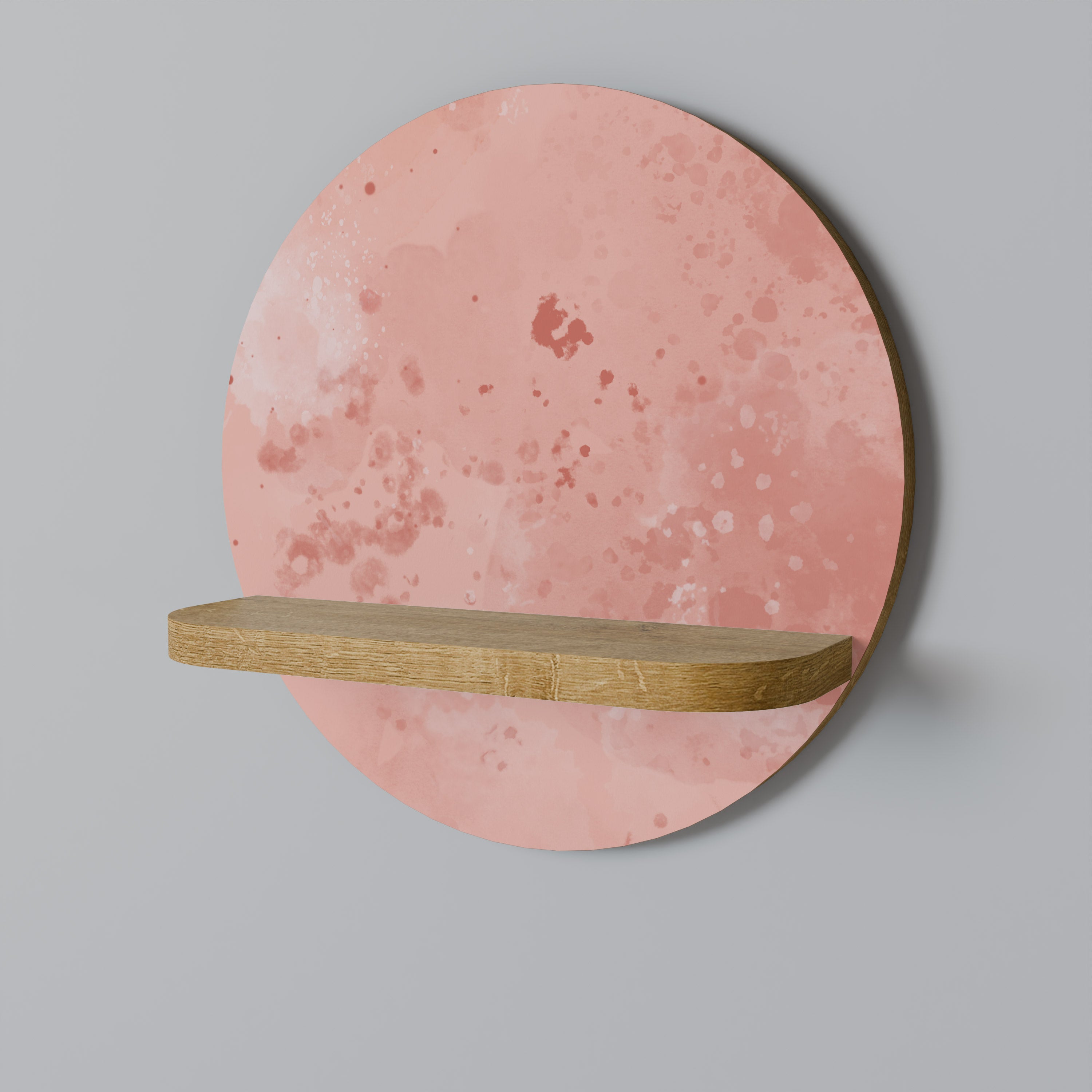 Étagère d'art ronde CRANE DANCE effet chêne