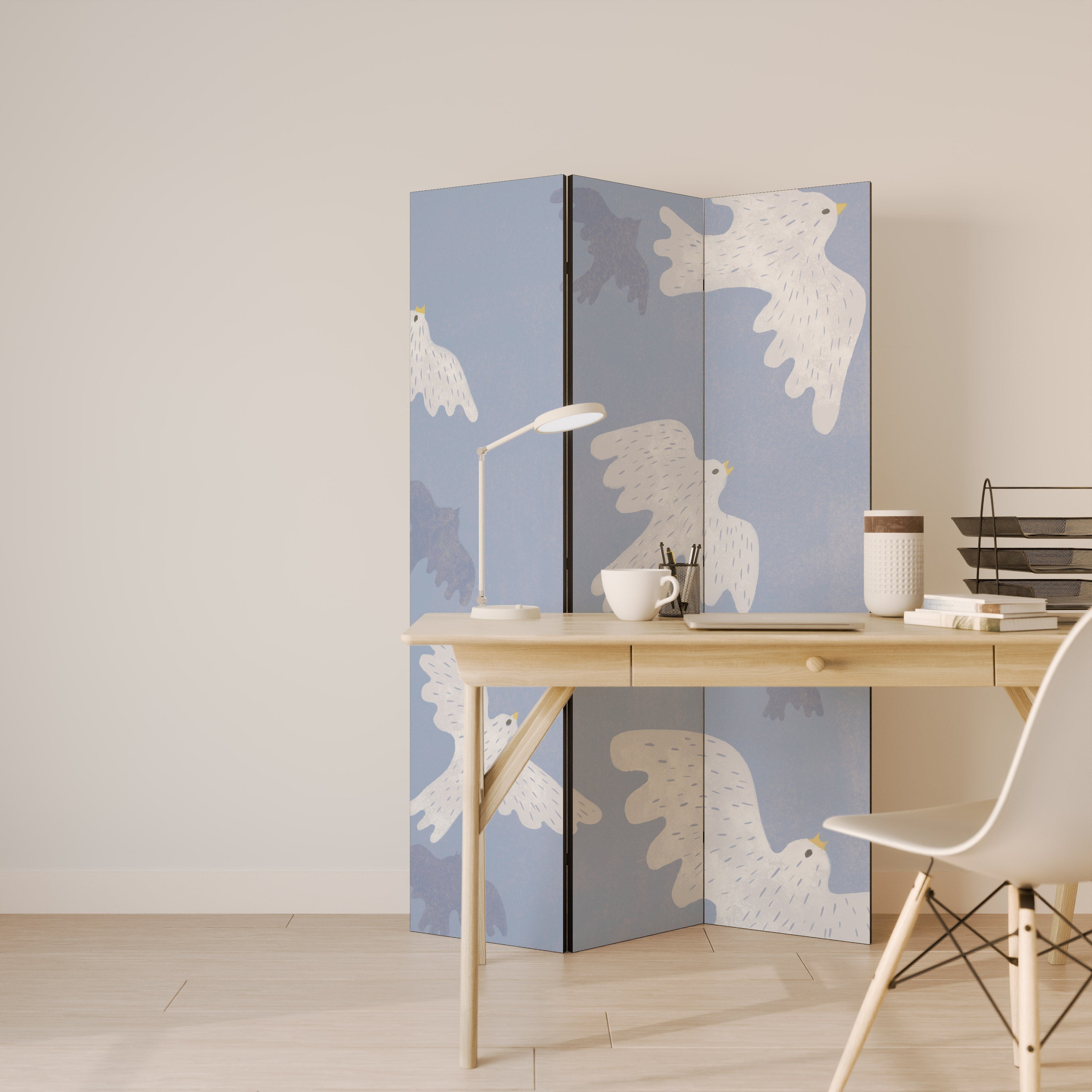 Cloison de séparation décorative à 3 panneaux SLOWLY FLOAT