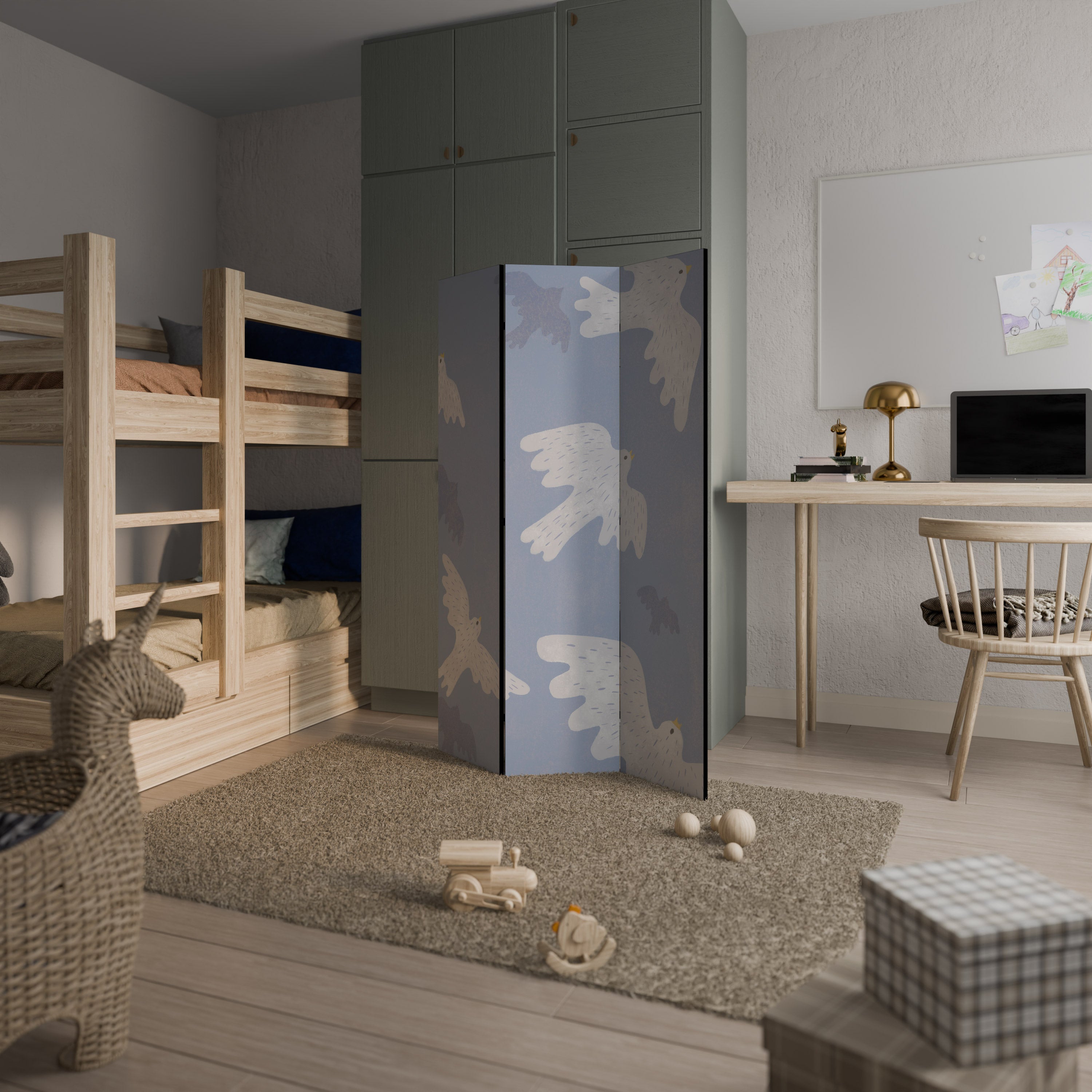 Cloison de séparation décorative à 3 panneaux SLOWLY FLOAT