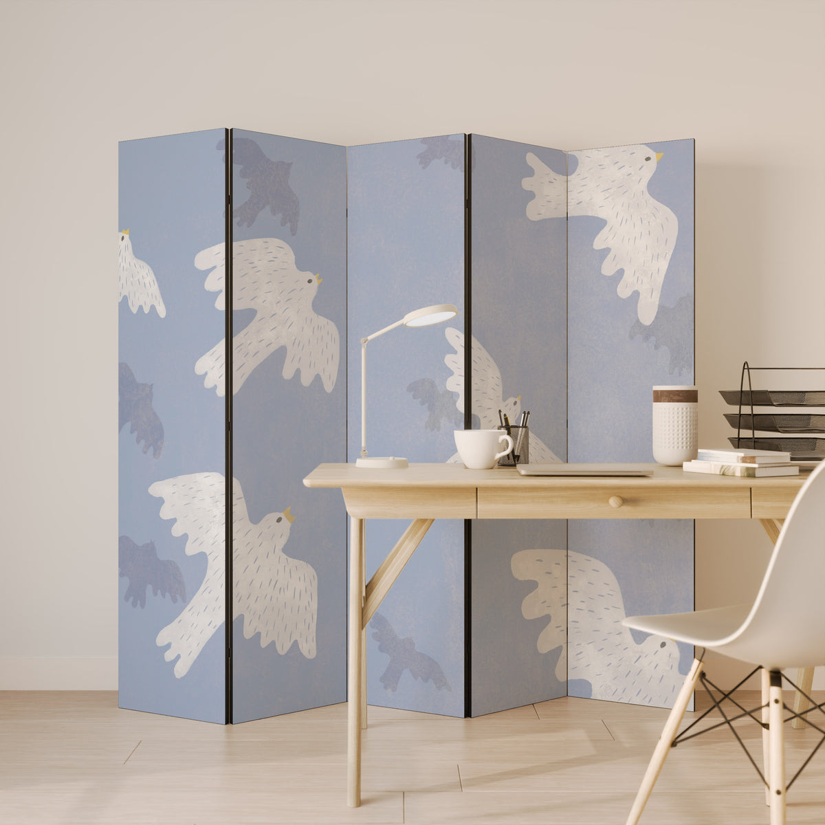SLOWLY FLOAT 5-Panel Room Divider