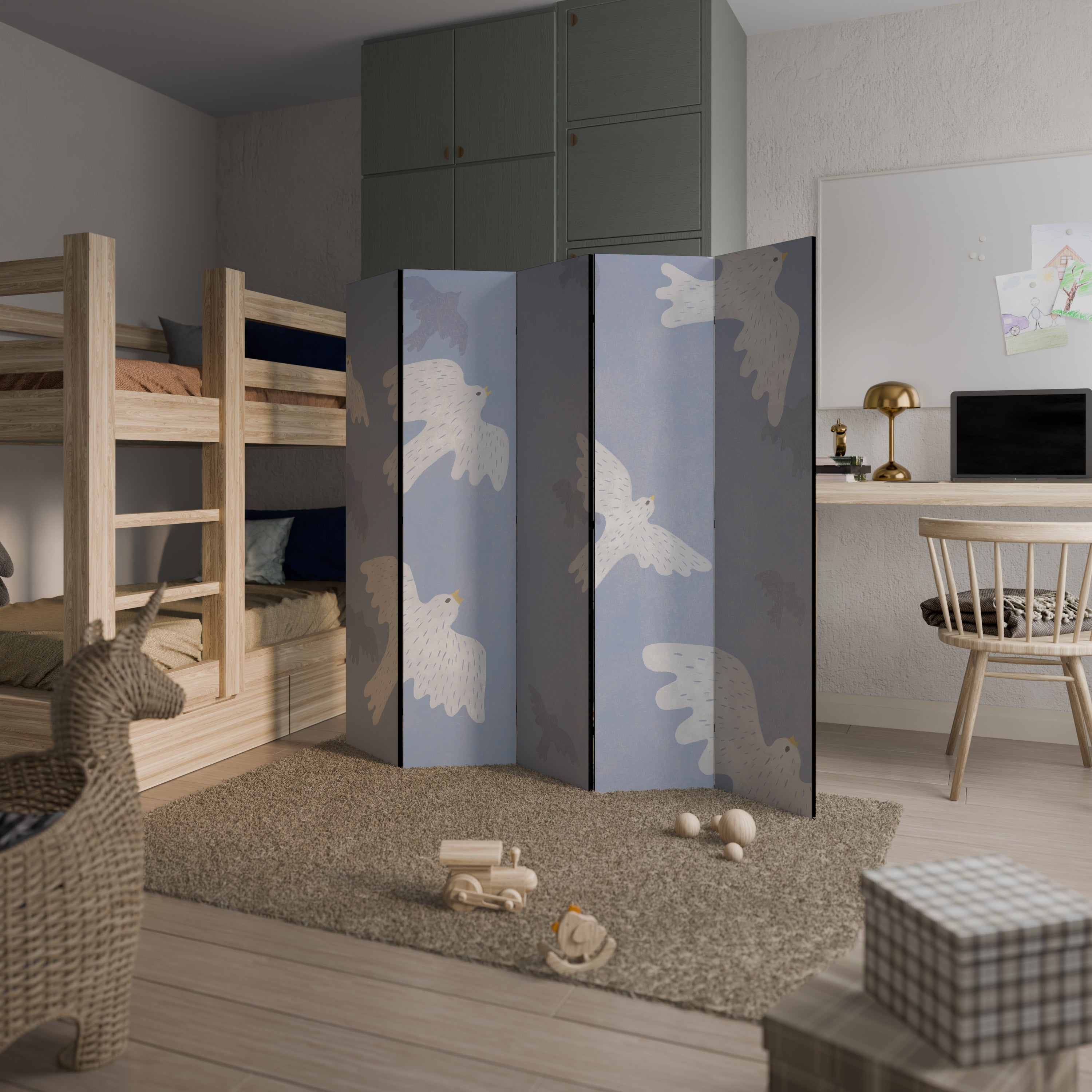 SLOWLY FLOAT 5-Panel Room Divider