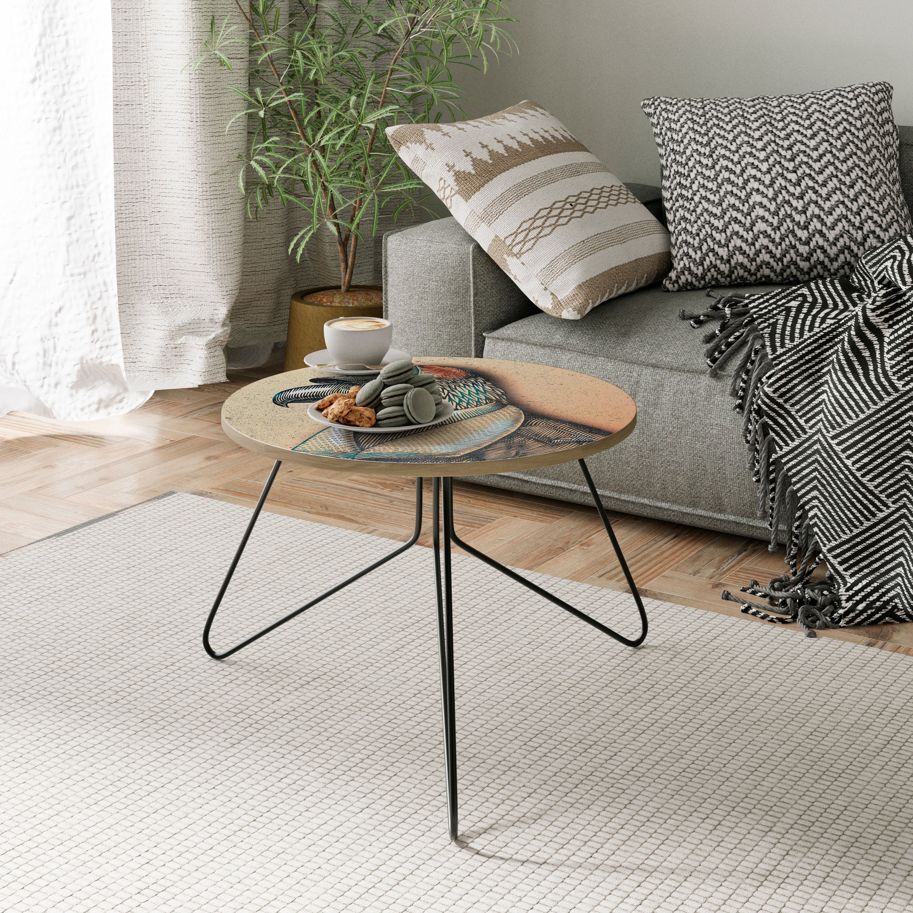 Table basse FASHIONISTA à plumes 60