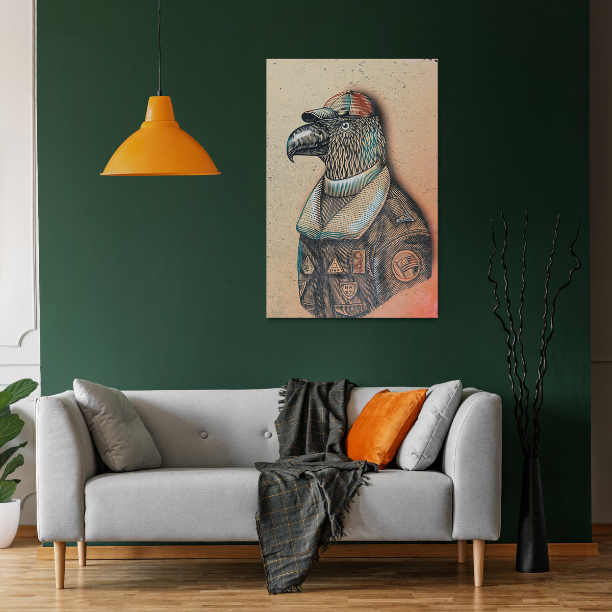 FEATHERED FASHIONISTA Vertical Canvas Print