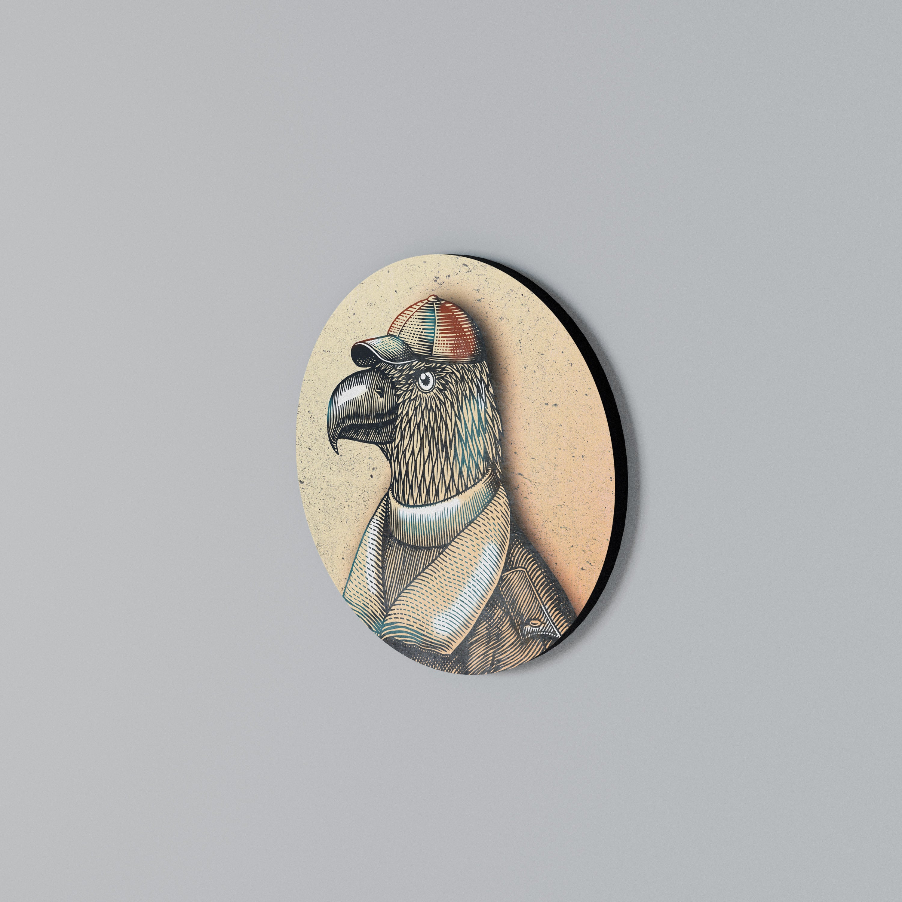 FEATHERED FASHIONISTA Round Wall Art