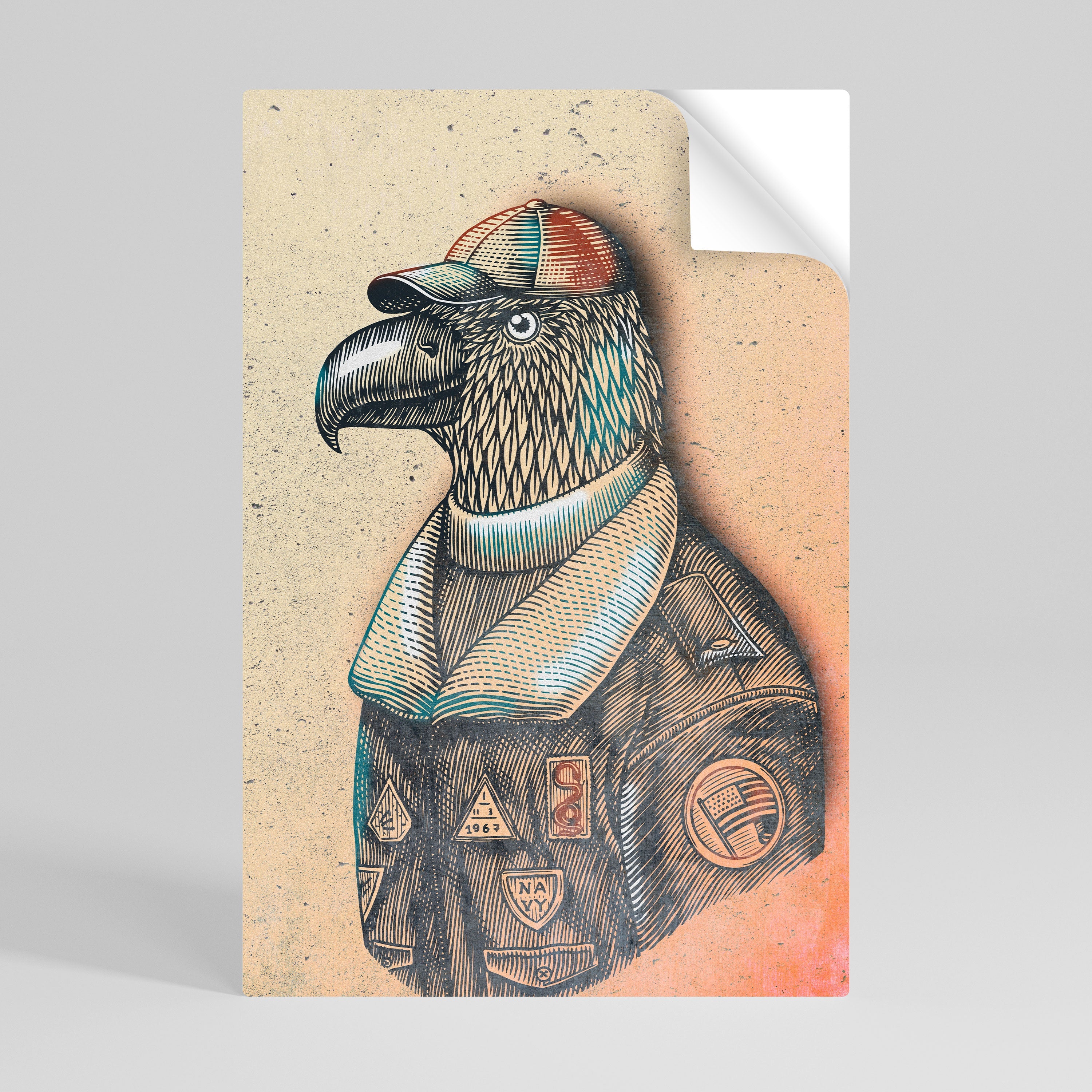 Affiche verticale autocollante FEATHERED FASHIONISTA