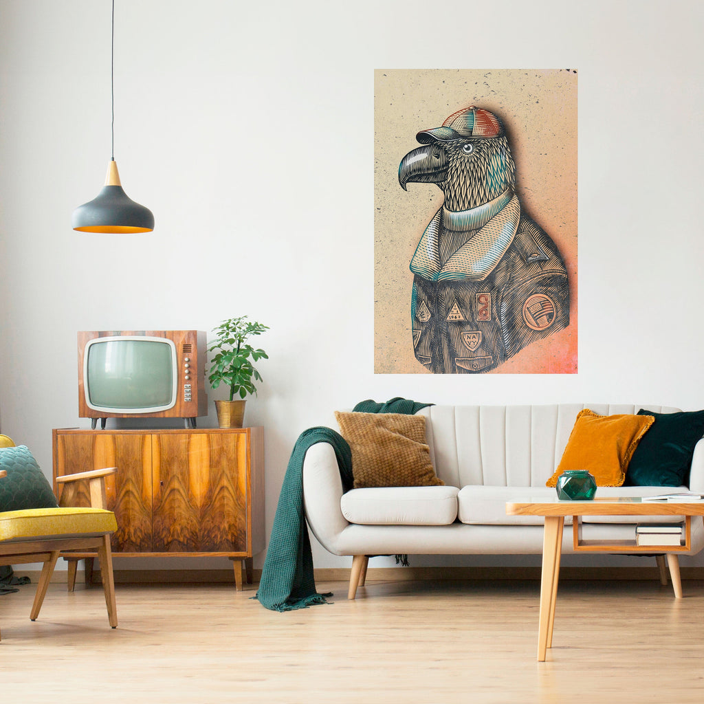 Affiche verticale autocollante FEATHERED FASHIONISTA