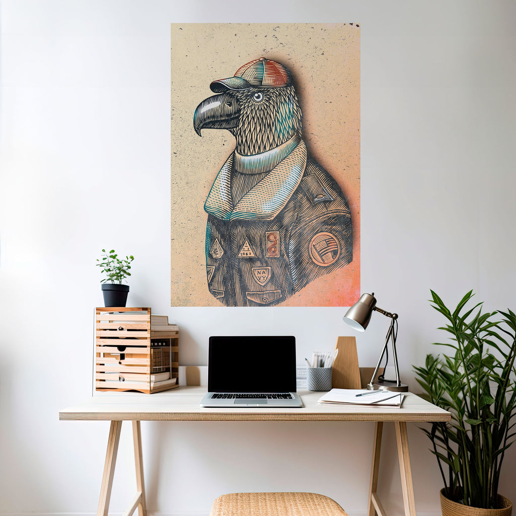 Affiche verticale autocollante FEATHERED FASHIONISTA