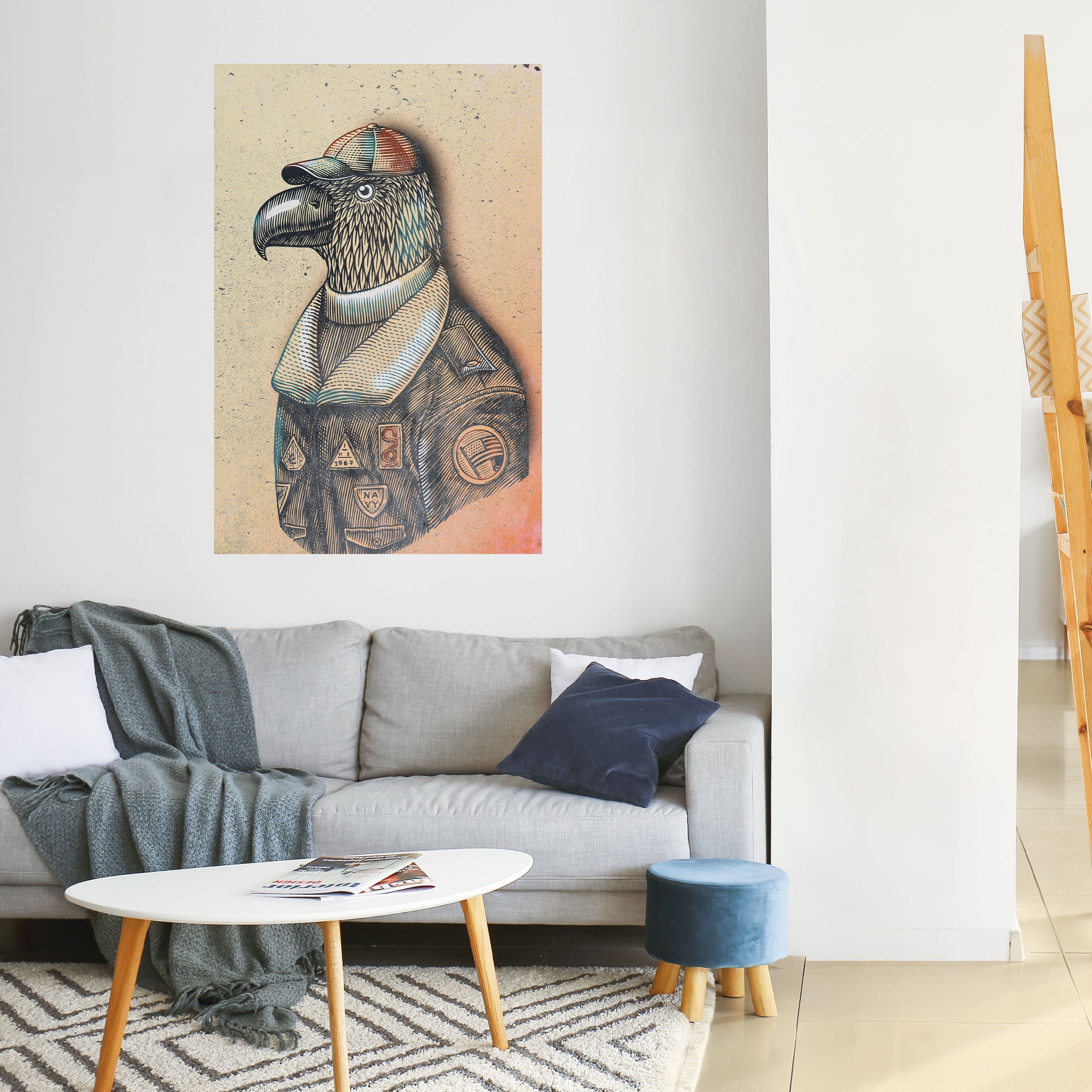 Affiche verticale autocollante FEATHERED FASHIONISTA