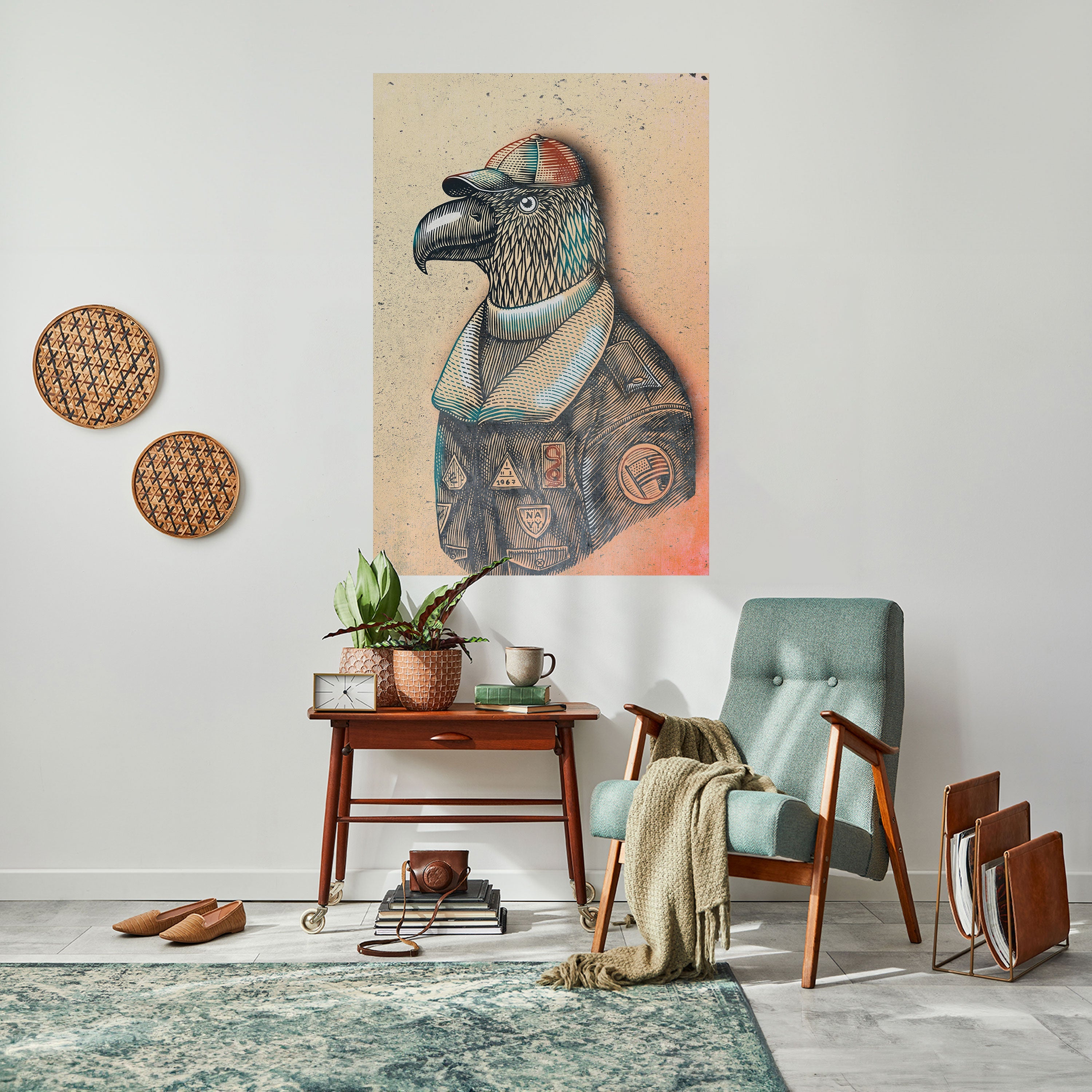 Affiche verticale autocollante FEATHERED FASHIONISTA