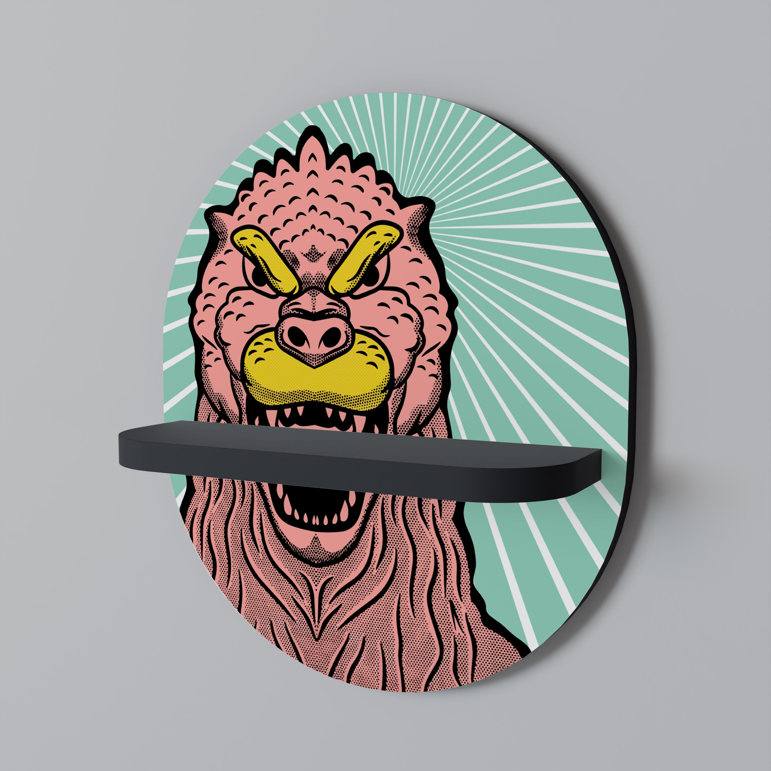 Étagère d'art ovale GODZILLA WELCOME en finition noire