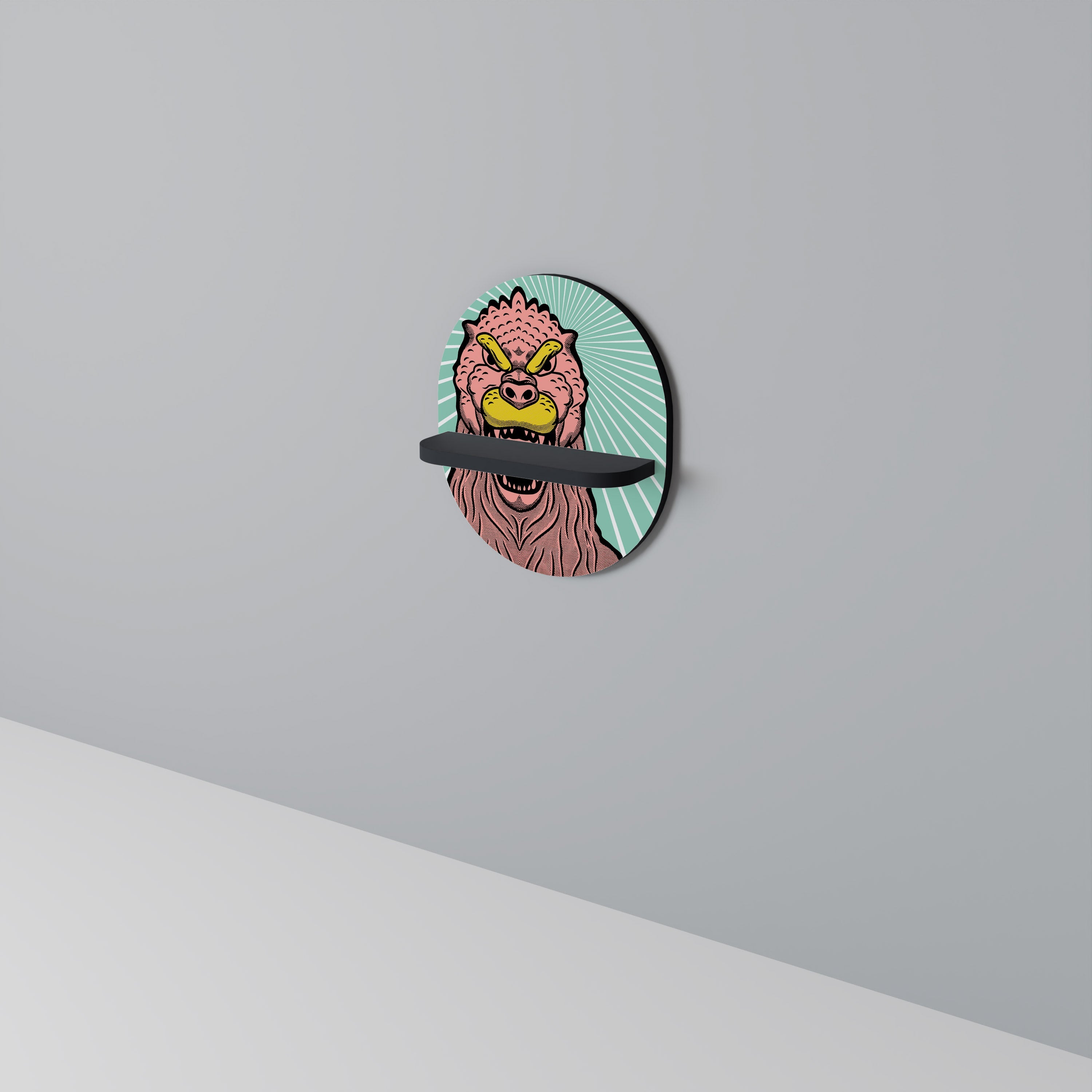 Étagère d'art ovale GODZILLA WELCOME en finition noire