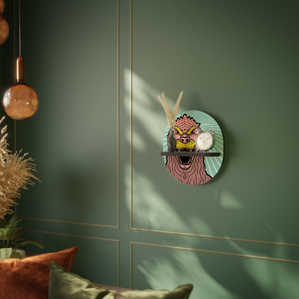 Étagère d'art ovale GODZILLA WELCOME en finition noire