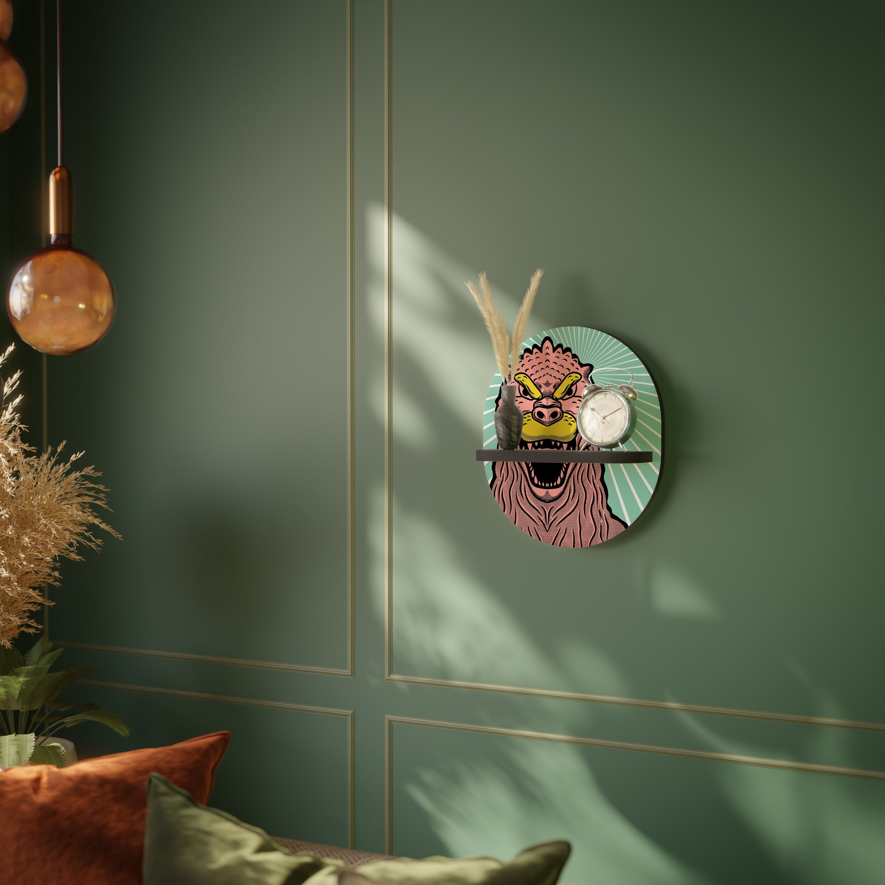 Étagère d'art ovale GODZILLA WELCOME en finition noire