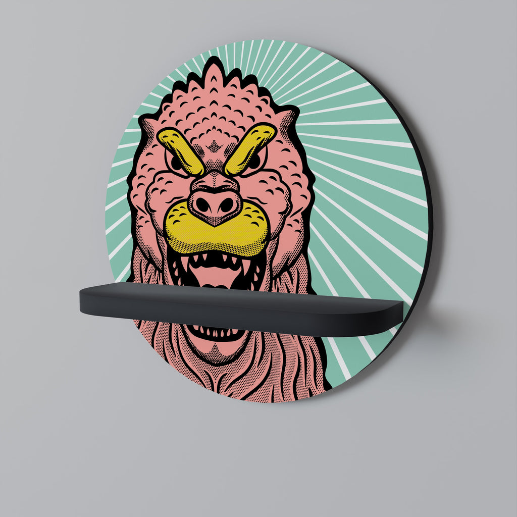 Étagère d'art ronde GODZILLA WELCOME en finition noire