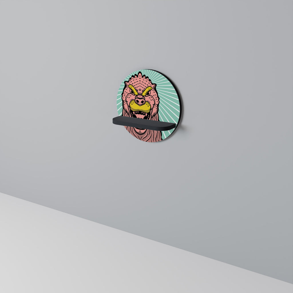 Étagère d'art ronde GODZILLA WELCOME en finition noire