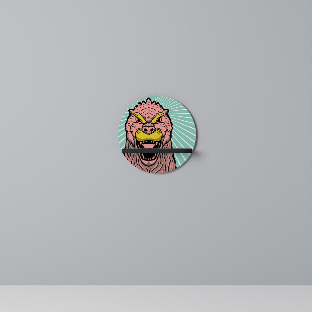 Étagère d'art ronde GODZILLA WELCOME en finition noire