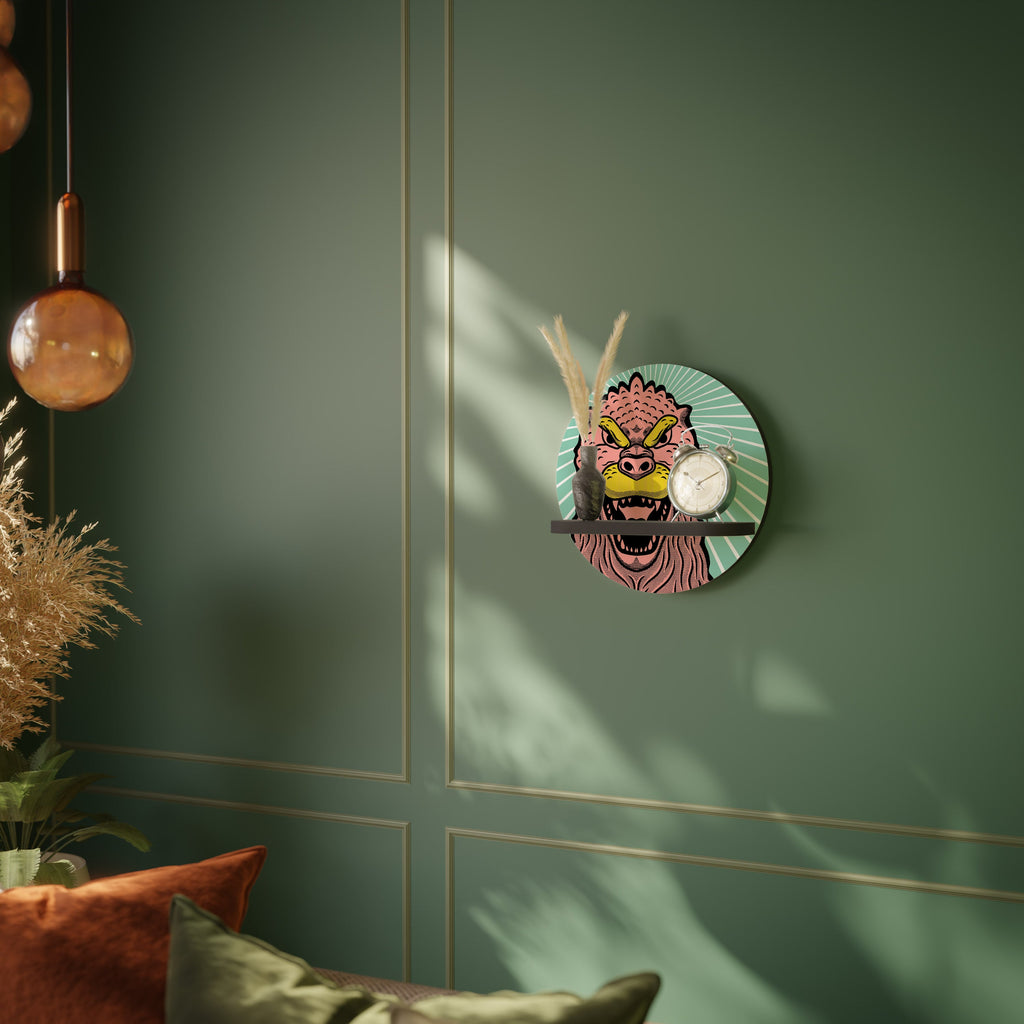 Étagère d'art ronde GODZILLA WELCOME en finition noire