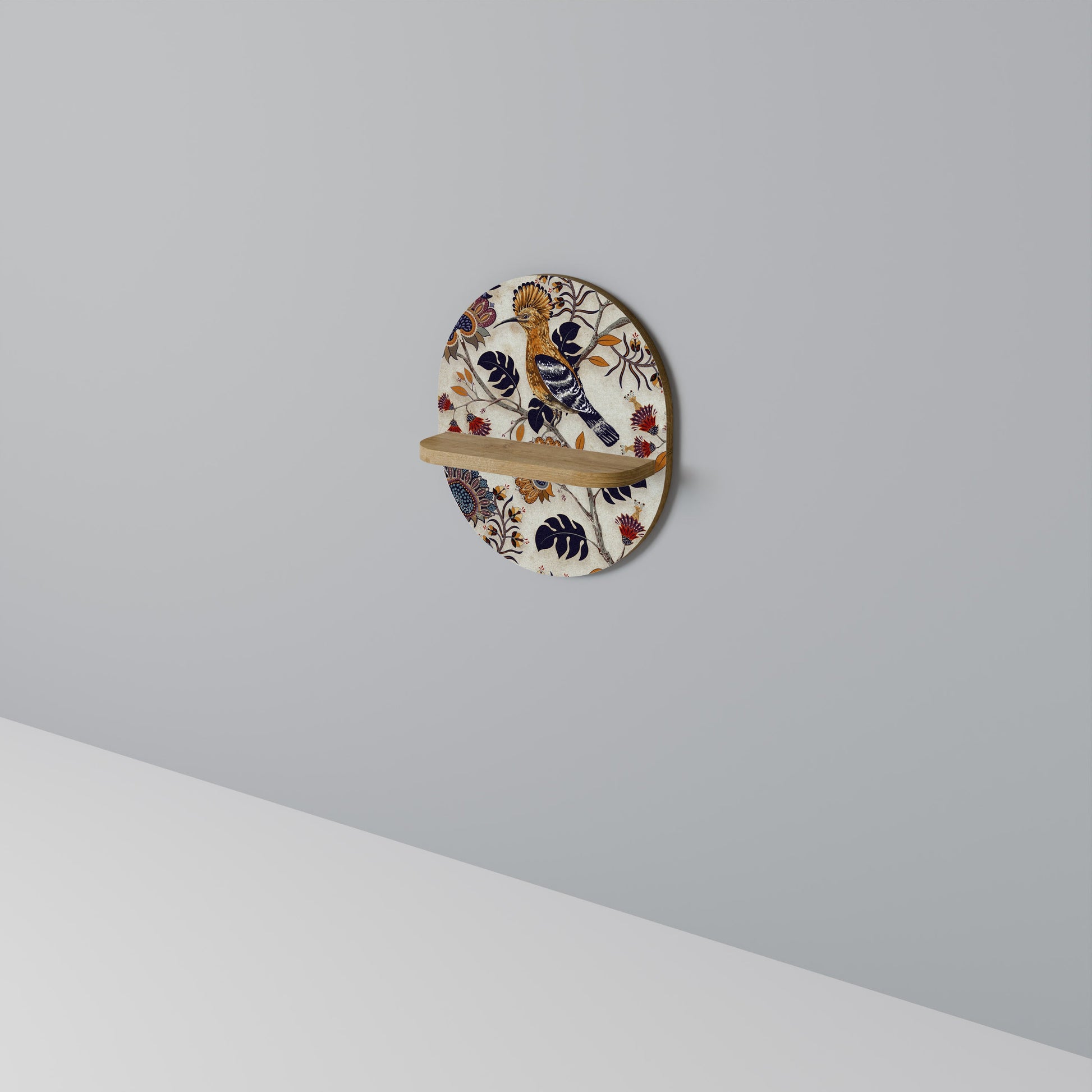 EMINENT HOOPOE Oval Art Shelf In Oak Effect