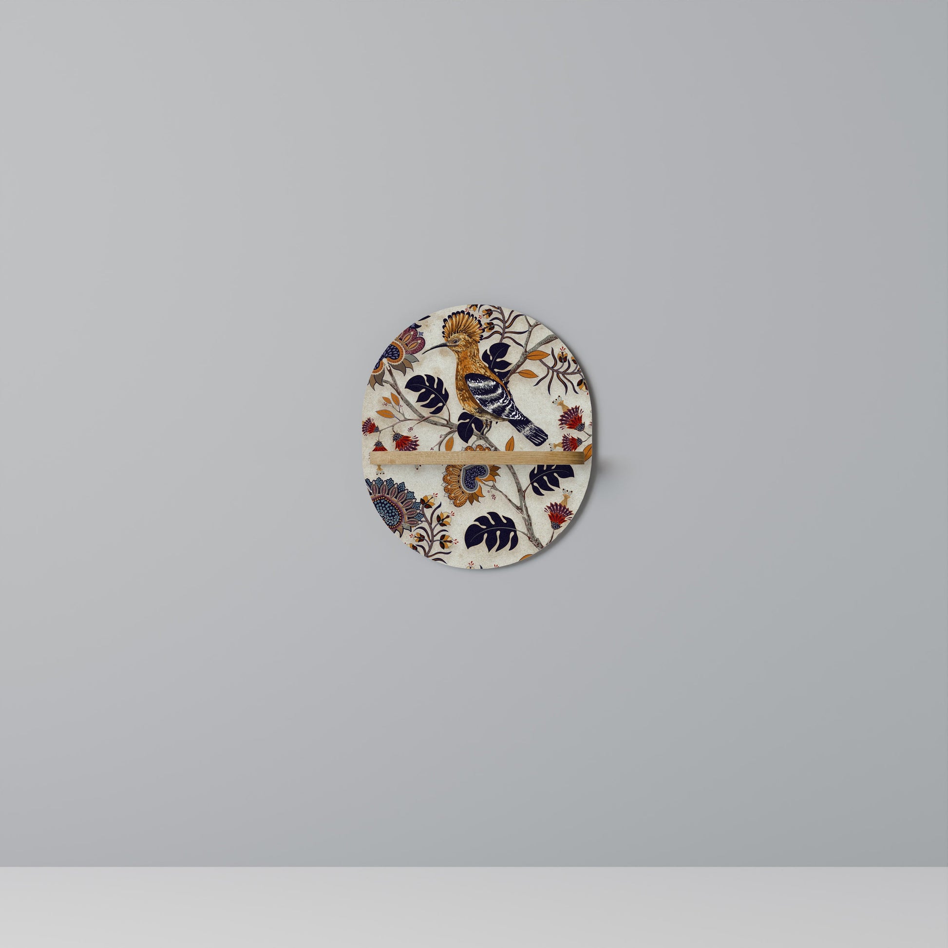 EMINENT HOOPOE Oval Art Shelf In Oak Effect