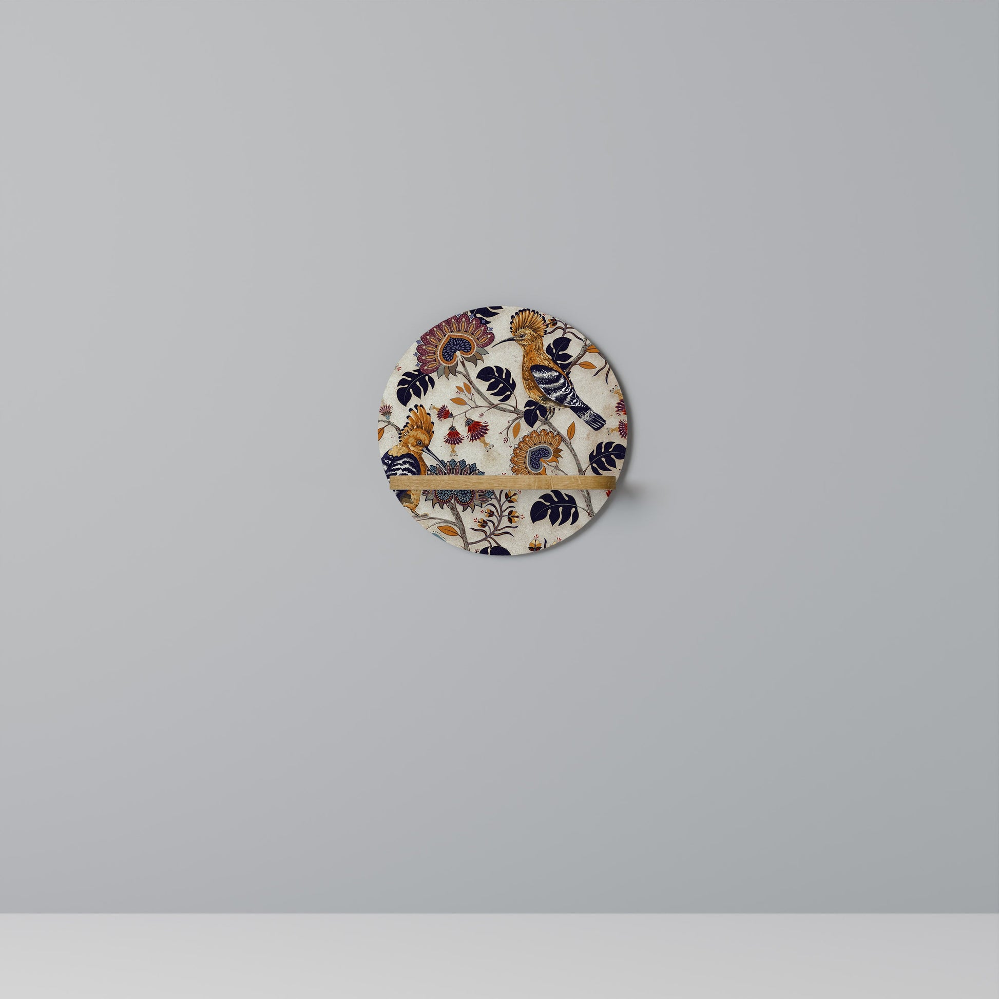 EMINENT HOOPOE Round Art Shelf In Oak Effect