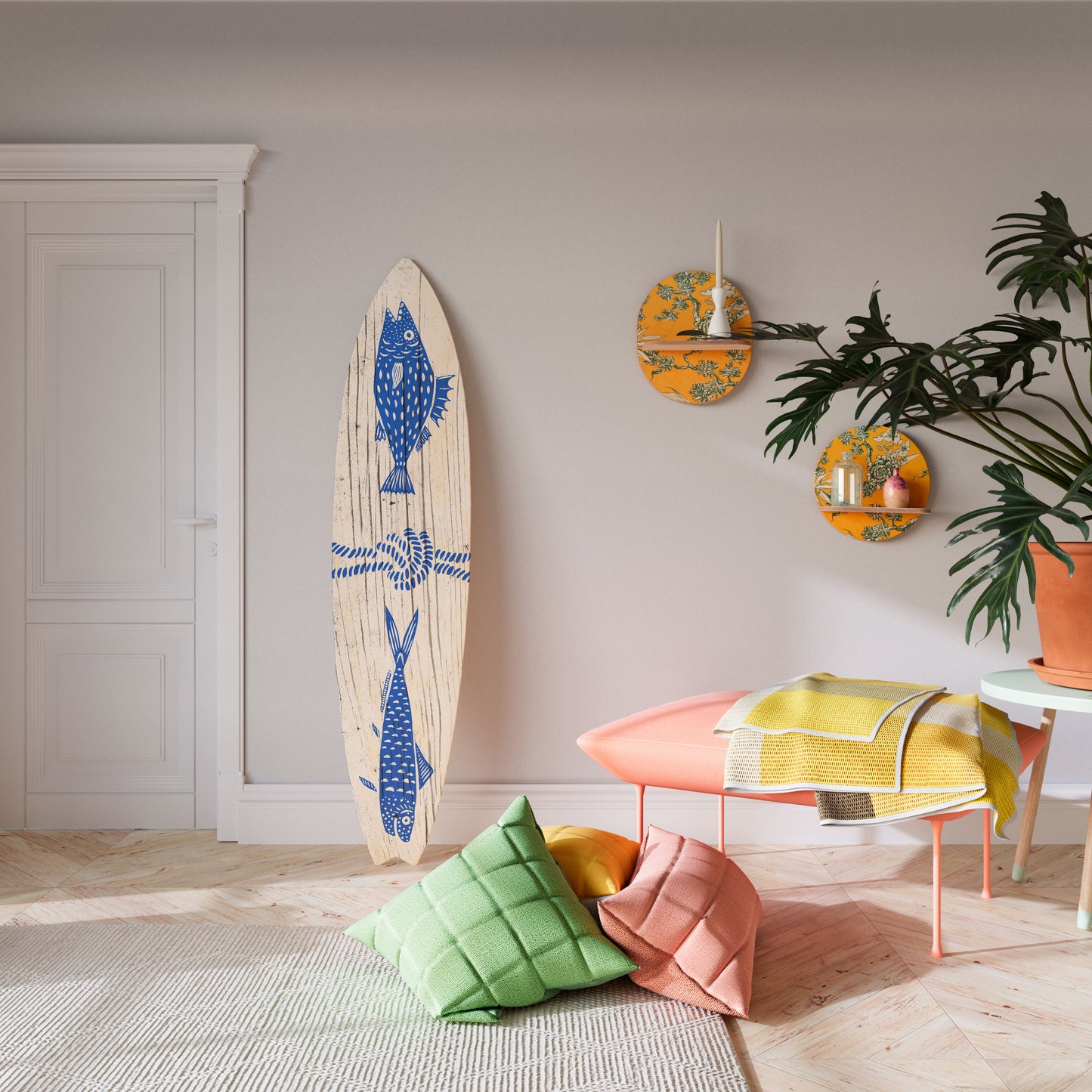 MARINE CREATURES Surfboard Decorative Panel