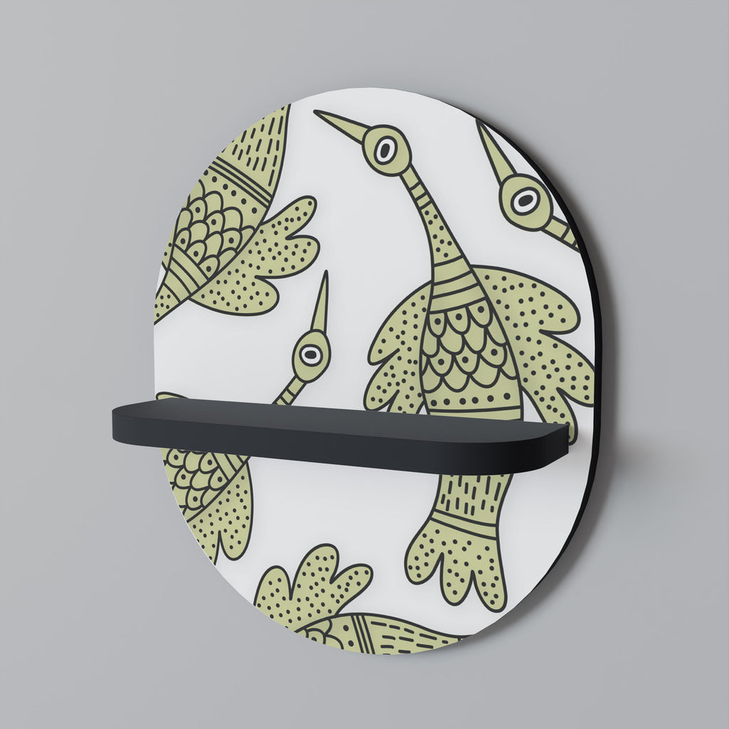 Étagère d'art ovale SEEDLING SONGBIRD en finition noire