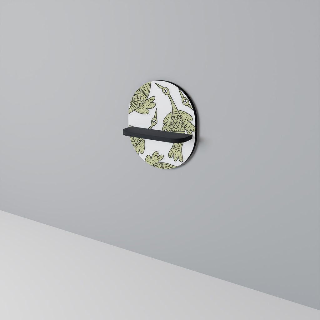 Étagère d'art ovale SEEDLING SONGBIRD en finition noire