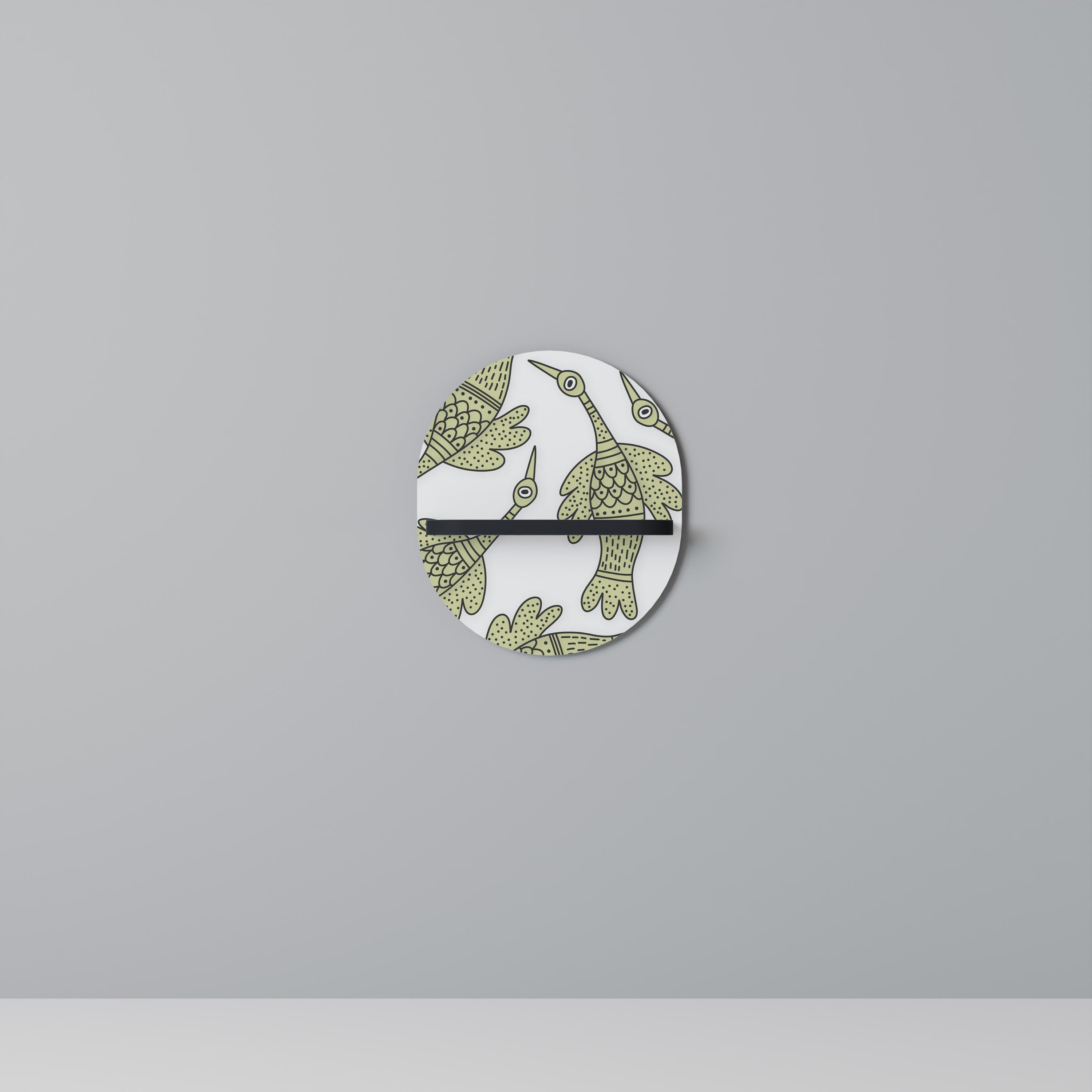 Étagère d'art ovale SEEDLING SONGBIRD en finition noire